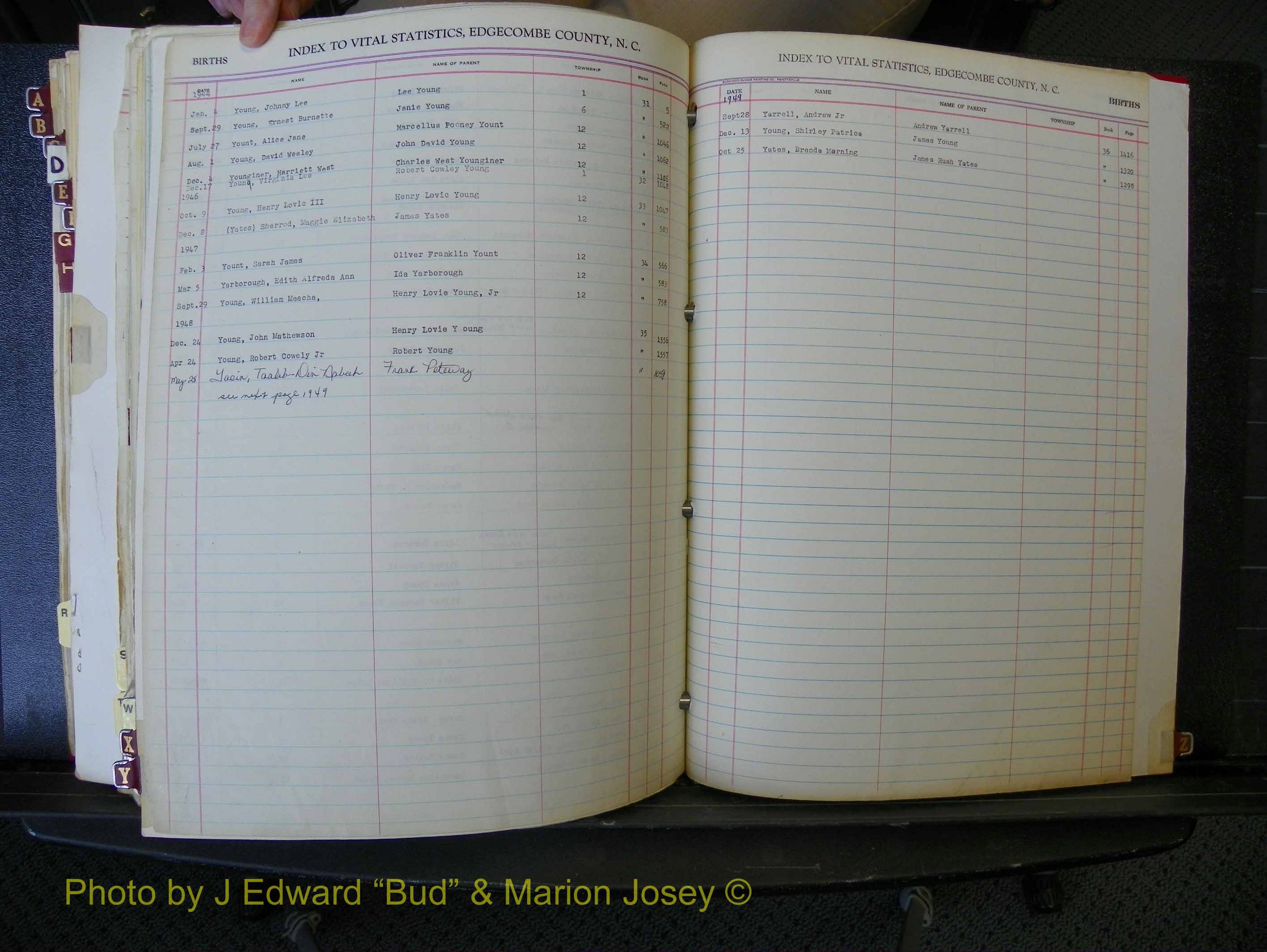 Edgecombe Births, A-Z, 1934-1949 (441).JPG