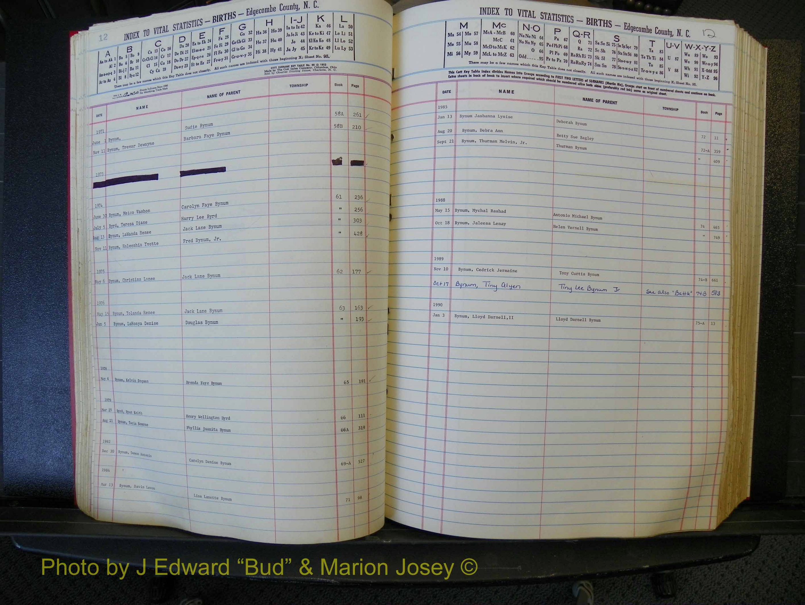 Edgecombe Births, A-Z, 1965-1990 (152).JPG