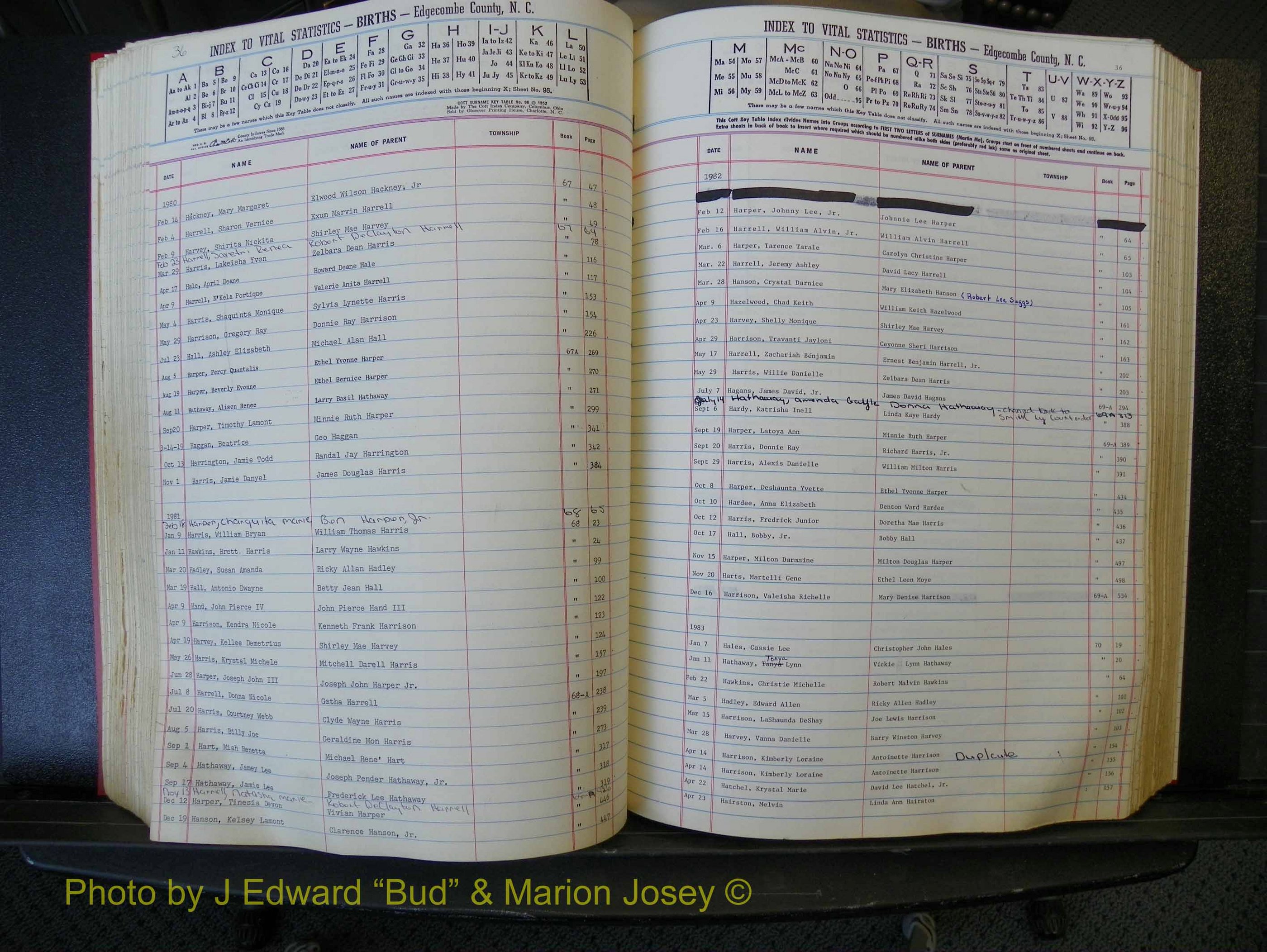 Edgecombe Births, A-Z, 1965-1990 (233).JPG