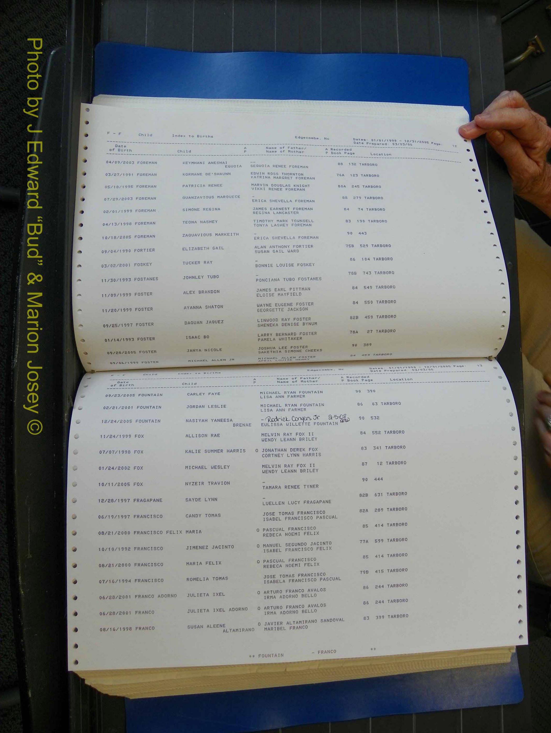 Edgecombe Births, A-Z, 1990-2005 (216).JPG