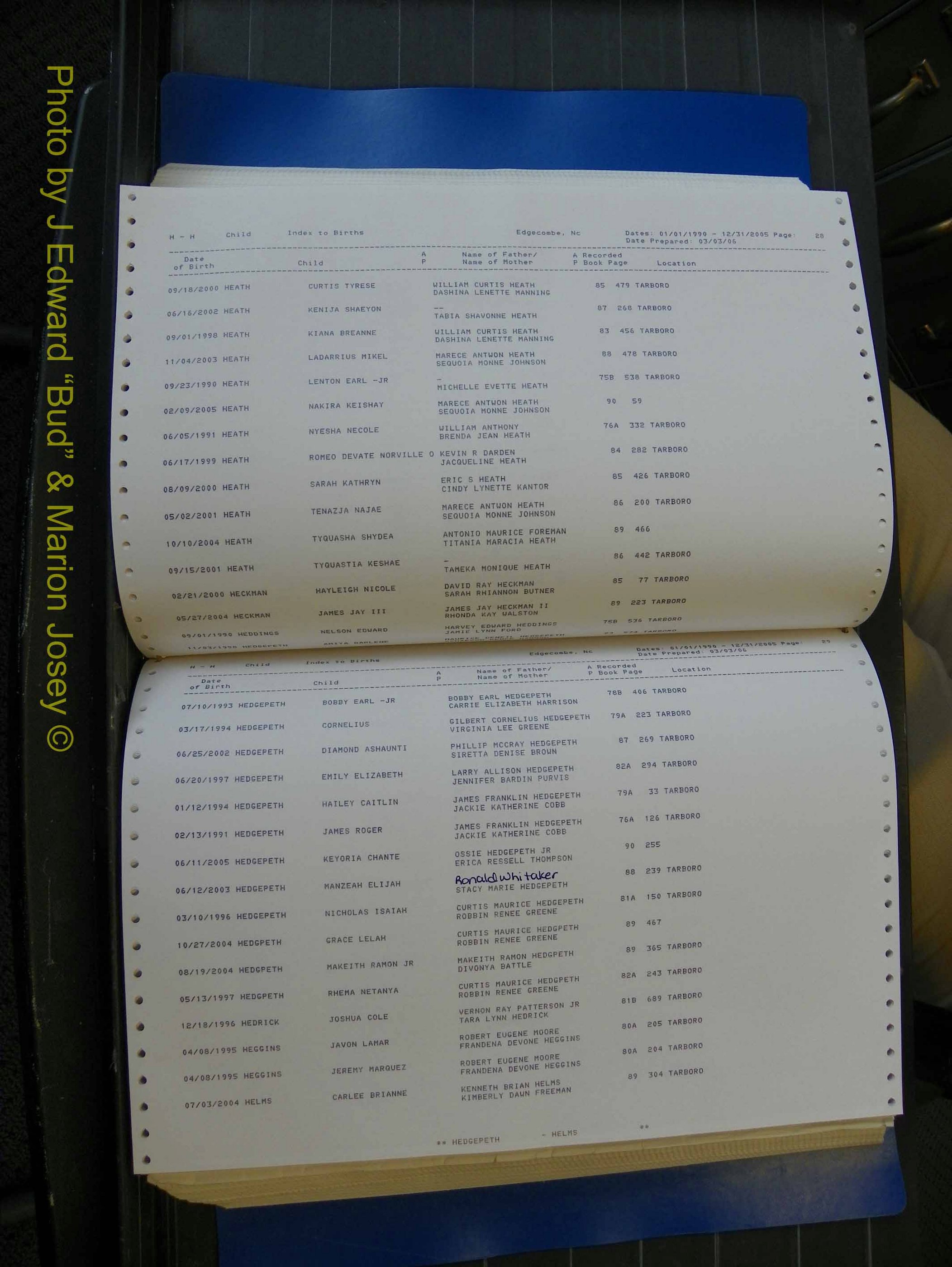 Edgecombe Births, A-Z, 1990-2005 (246).JPG
