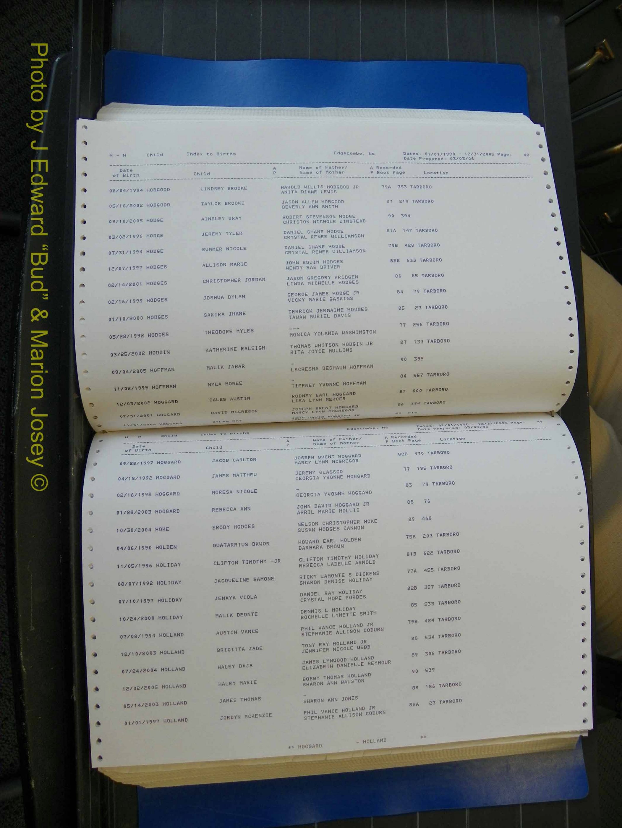 Edgecombe Births, A-Z, 1990-2005 (256).JPG