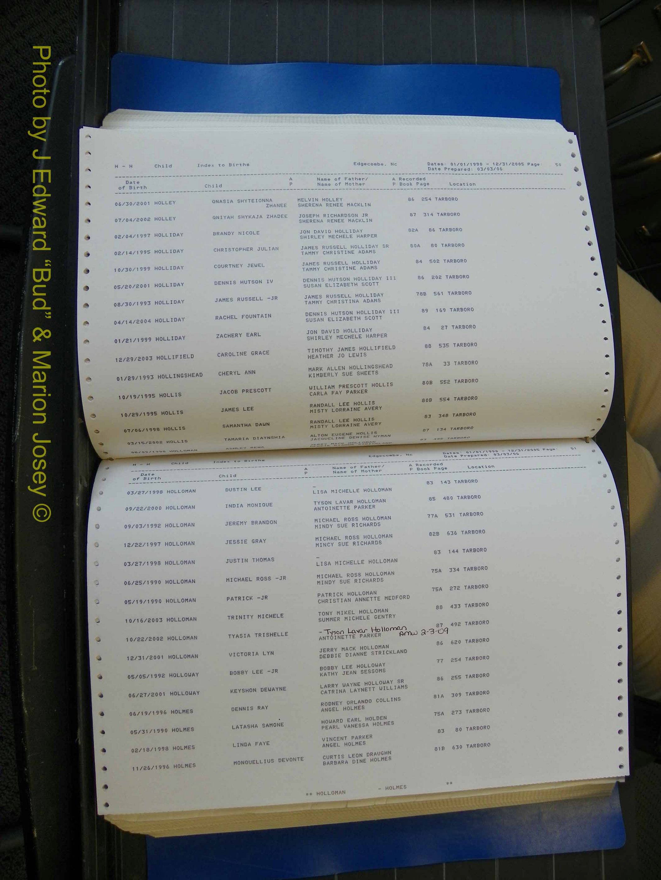 Edgecombe Births, A-Z, 1990-2005 (257).JPG