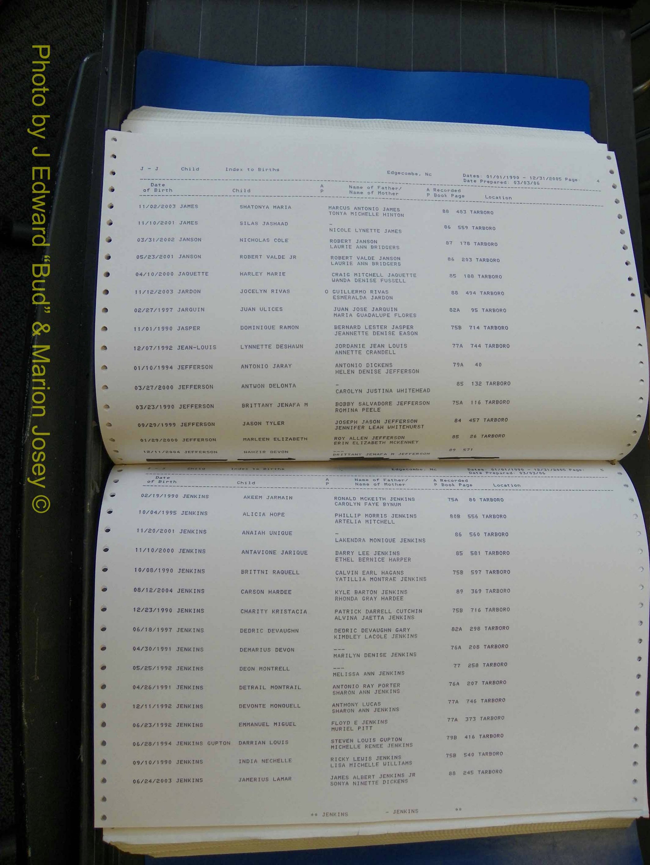 Edgecombe Births, A-Z, 1990-2005 (269).JPG