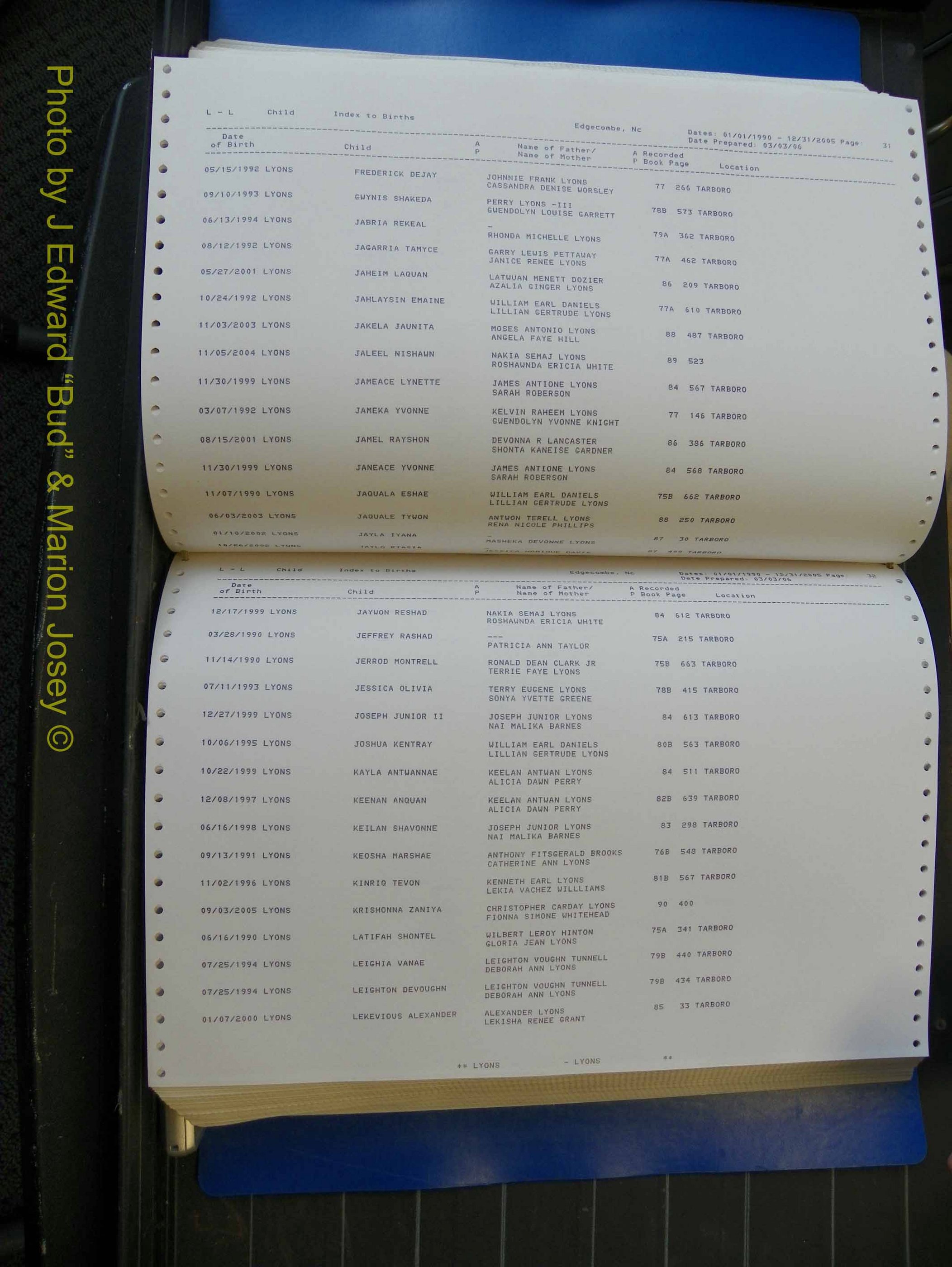 Edgecombe Births, A-Z, 1990-2005 (312).JPG