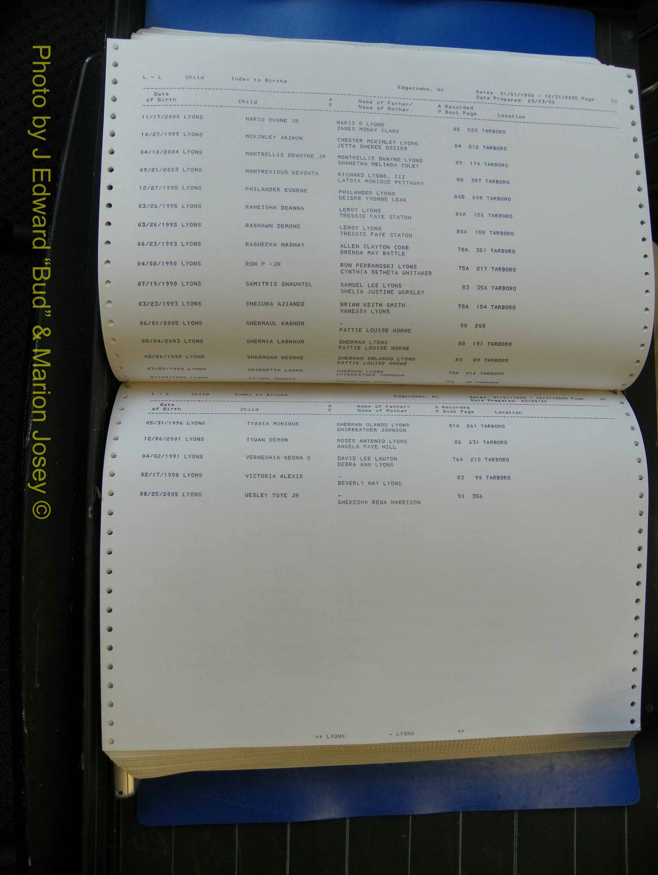 Edgecombe Births, A-Z, 1990-2005 (313).JPG