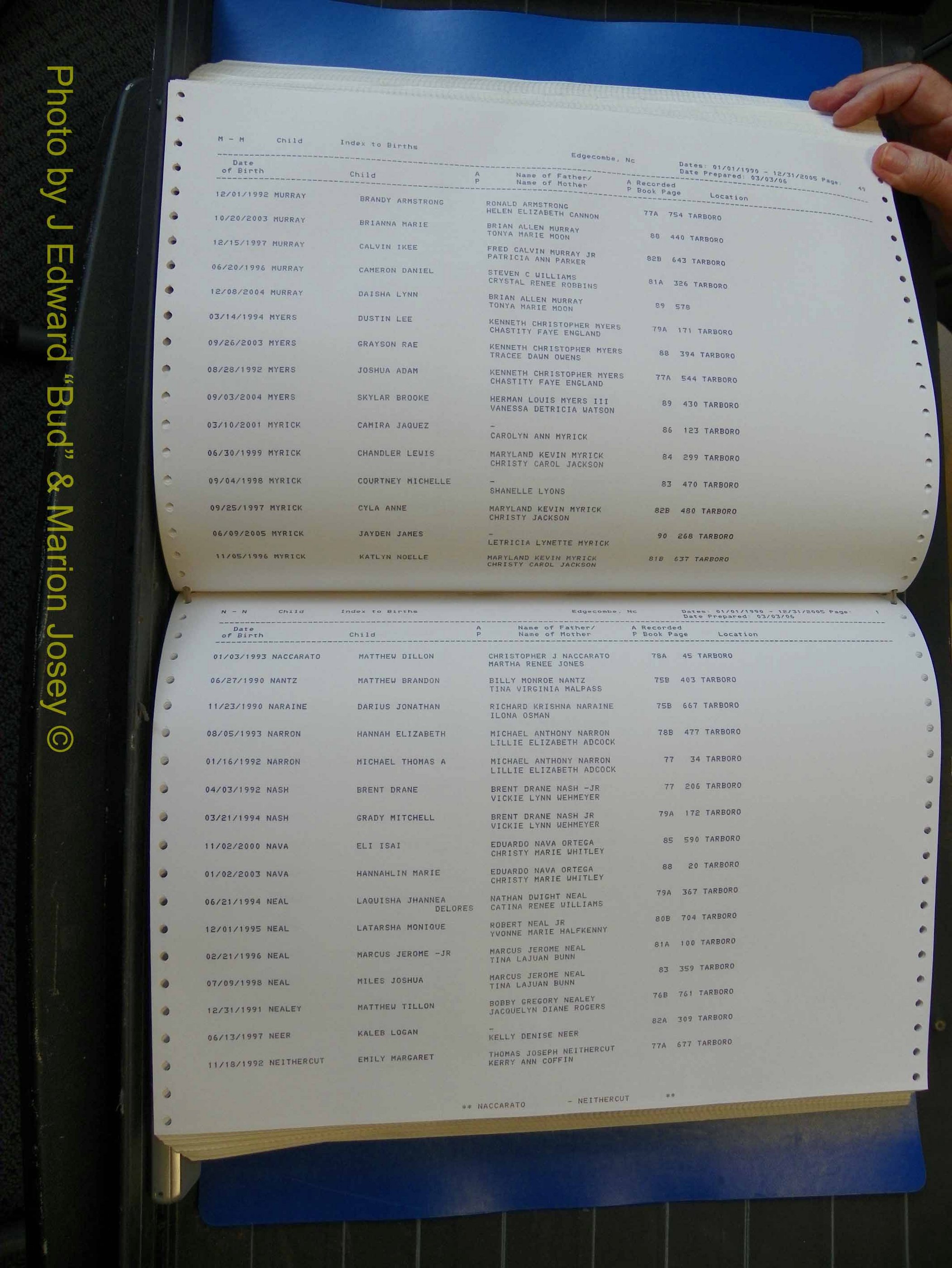 Edgecombe Births, A-Z, 1990-2005 (338).JPG