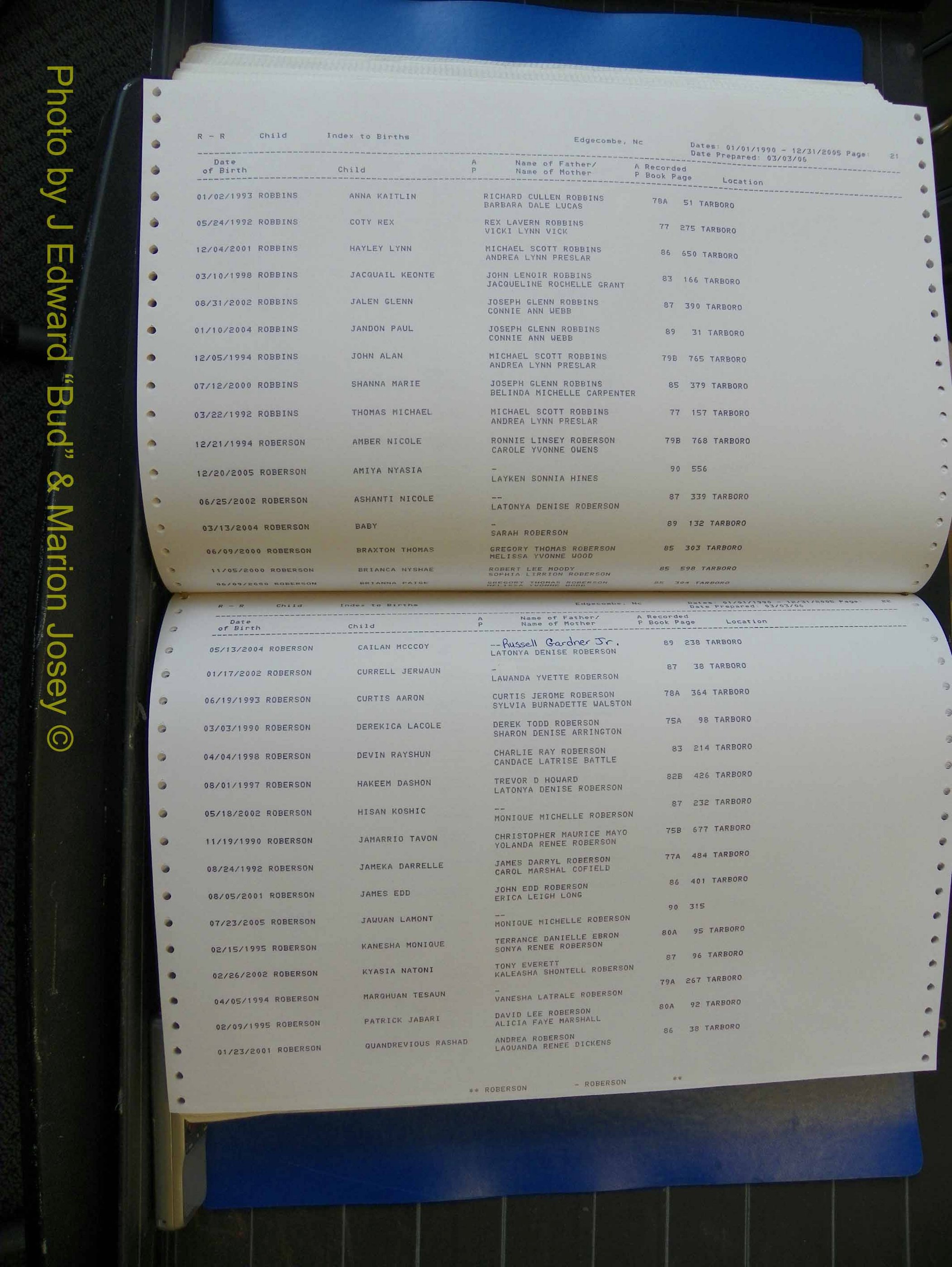 Edgecombe Births, A-Z, 1990-2005 (384).JPG