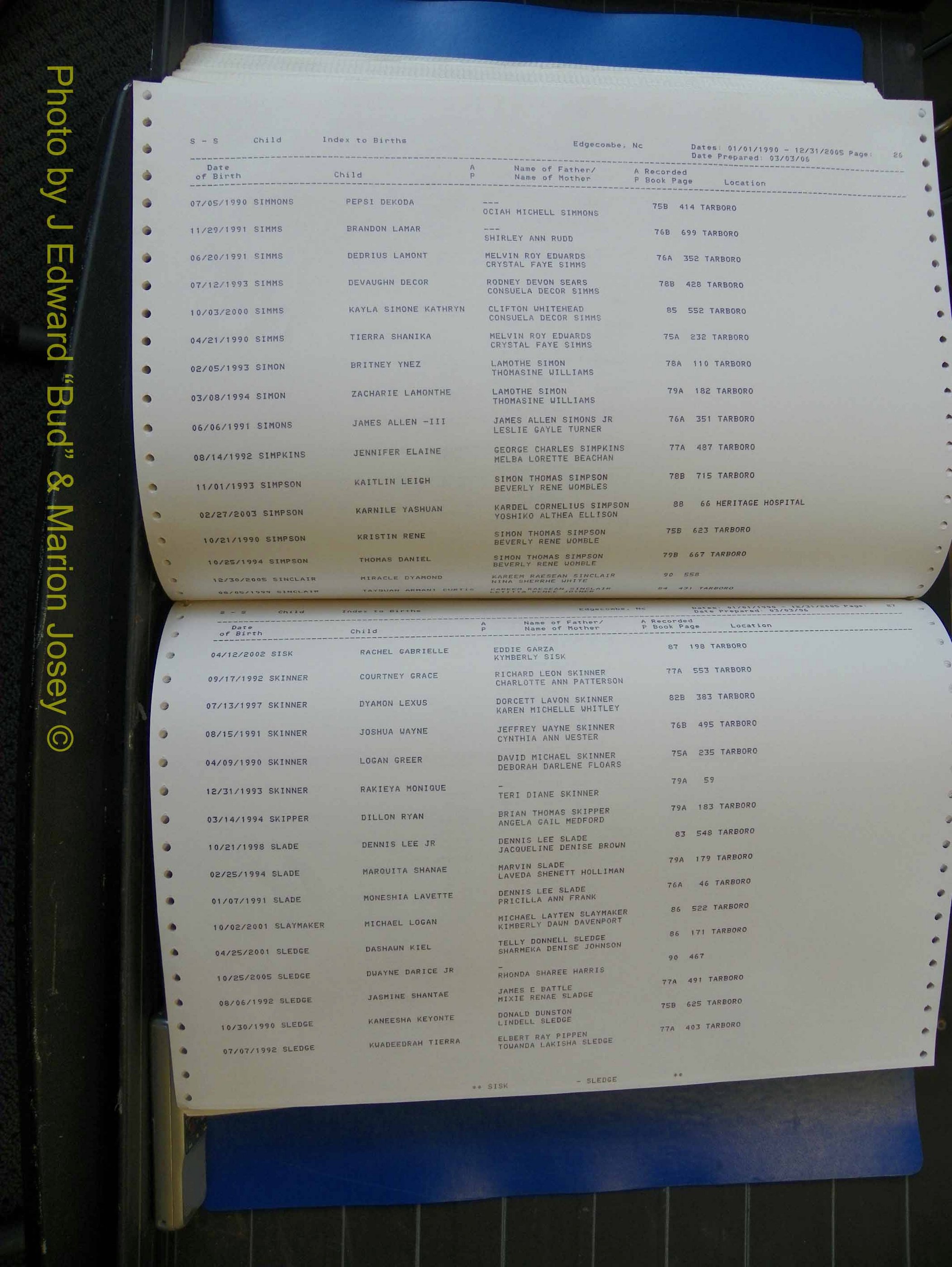 Edgecombe Births, A-Z, 1990-2005 (404).JPG
