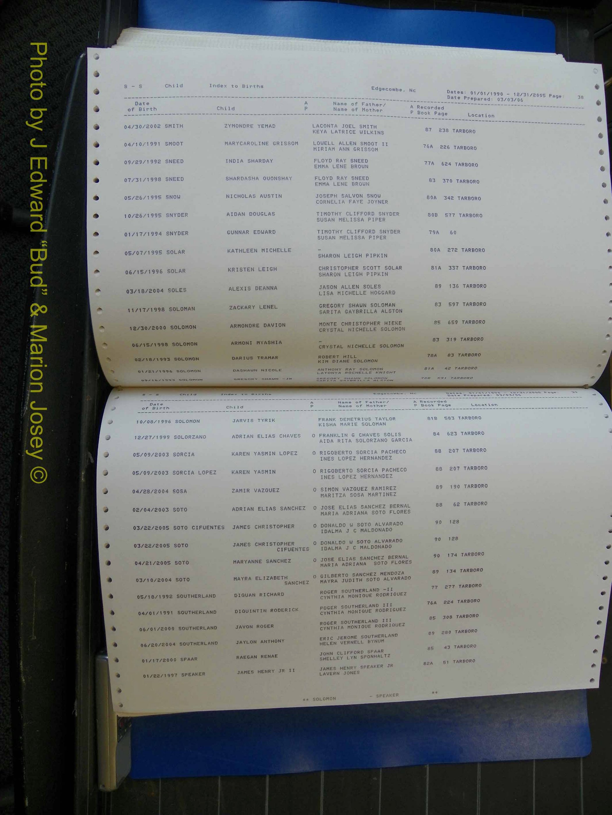 Edgecombe Births, A-Z, 1990-2005 (410).JPG
