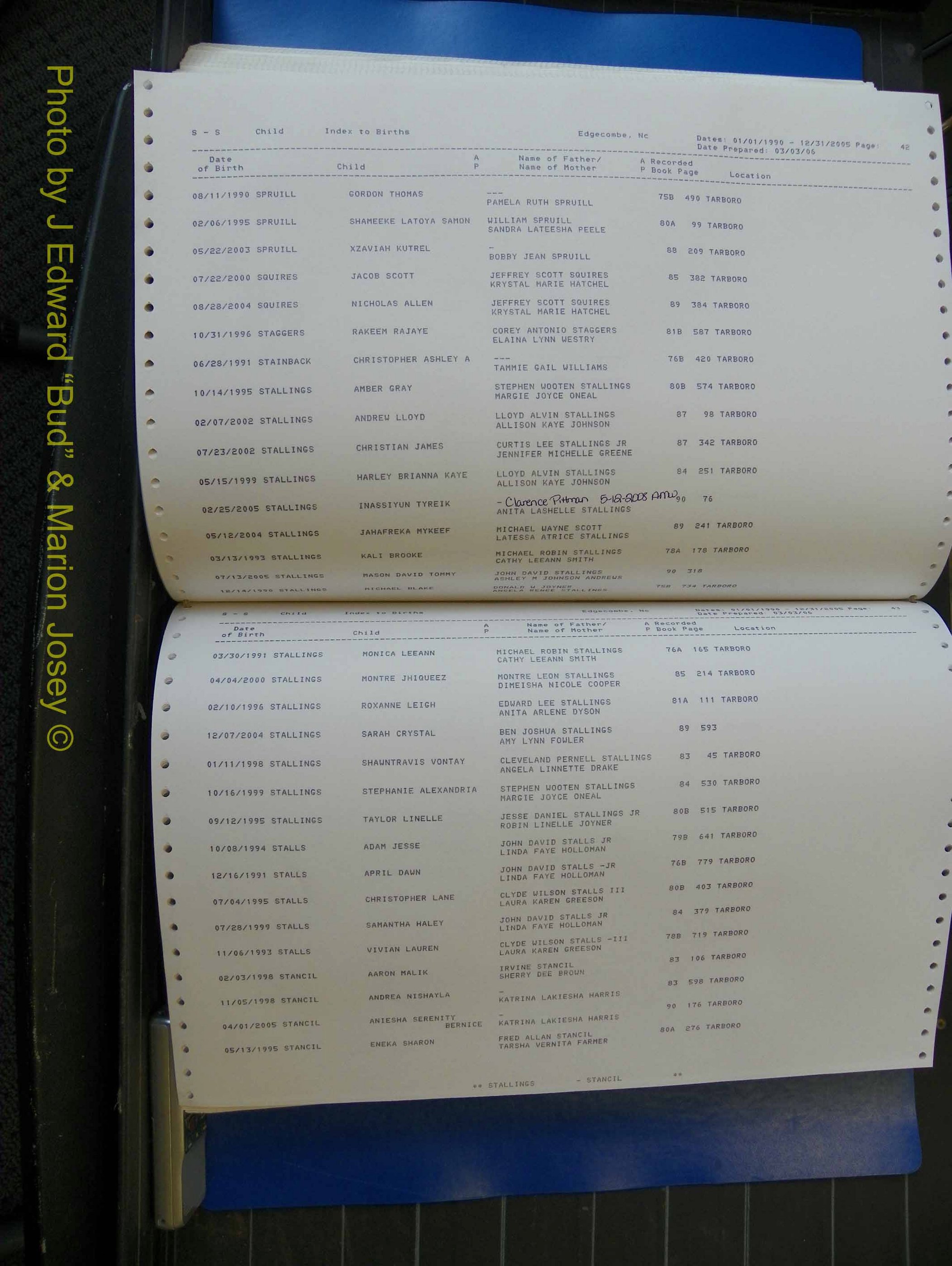 Edgecombe Births, A-Z, 1990-2005 (412).JPG
