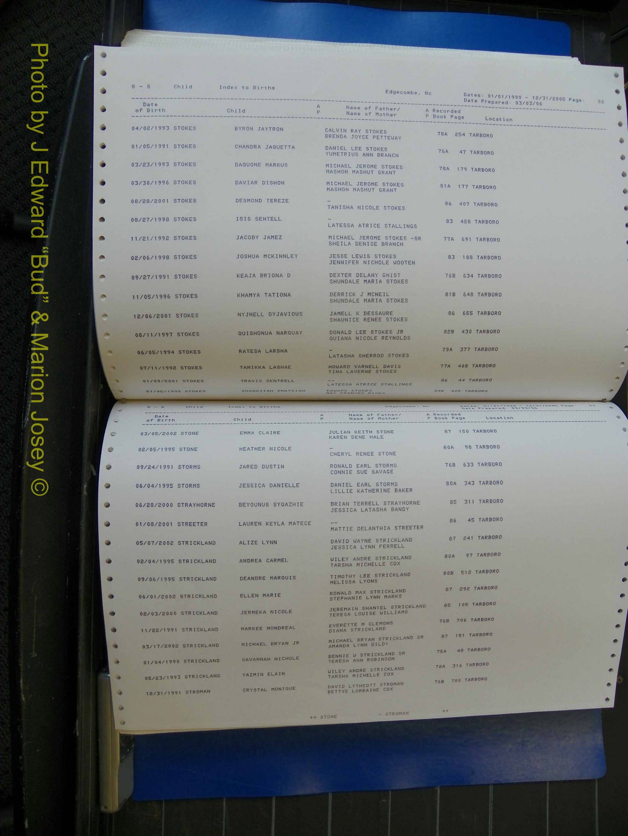 Edgecombe Births, A-Z, 1990-2005 (417).JPG