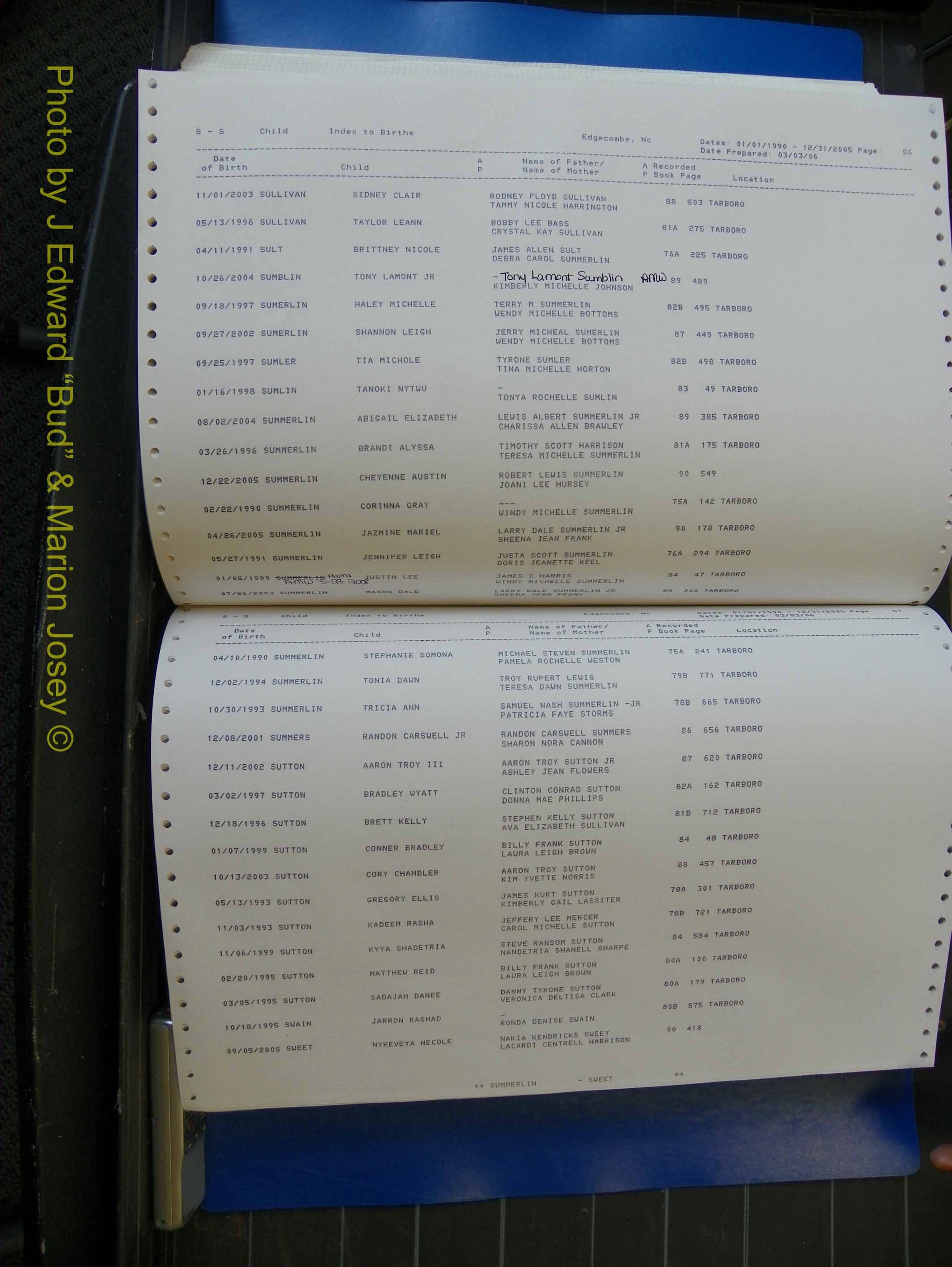 Edgecombe Births, A-Z, 1990-2005 (419).JPG