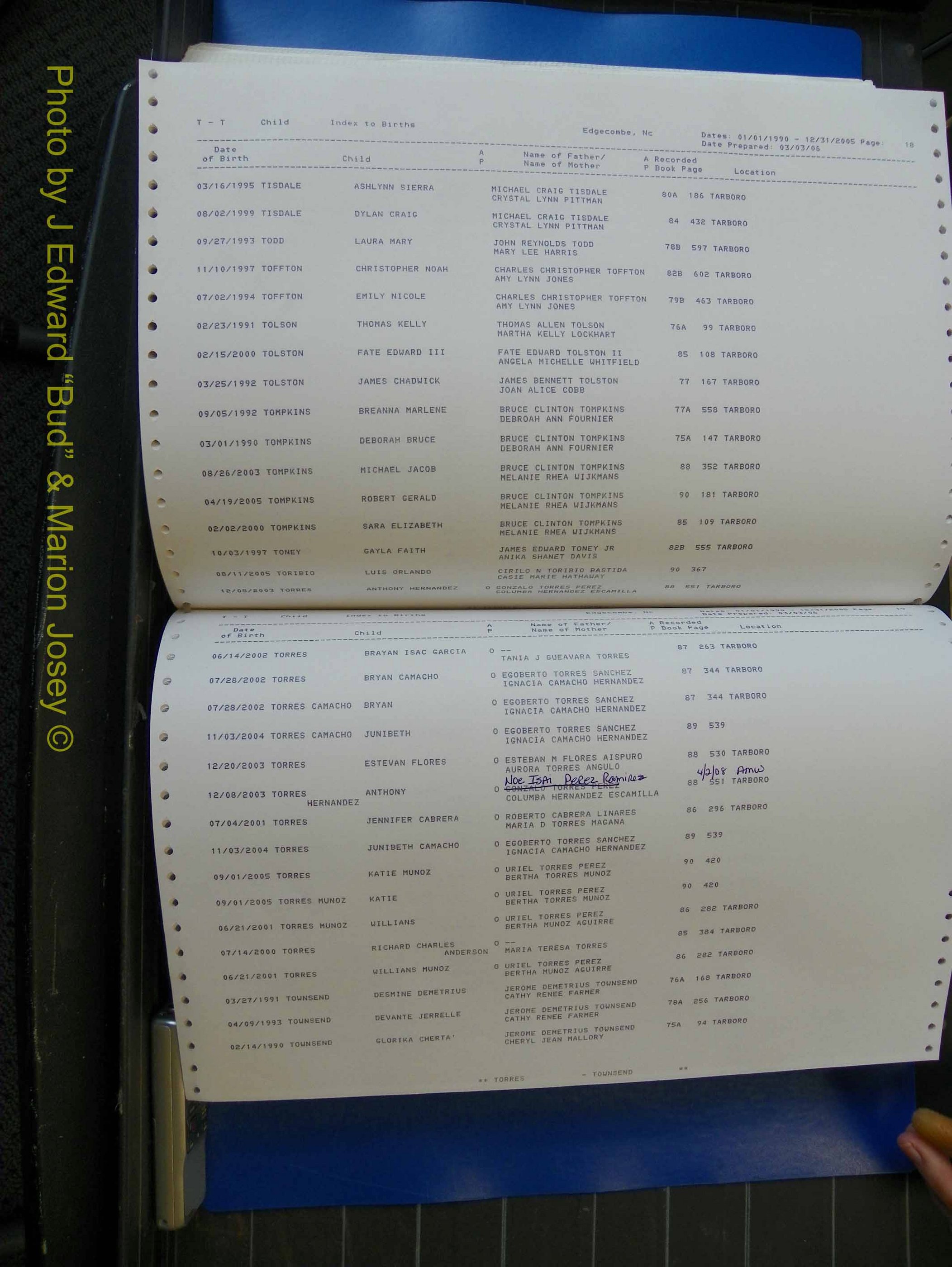 Edgecombe Births, A-Z, 1990-2005 (429).JPG