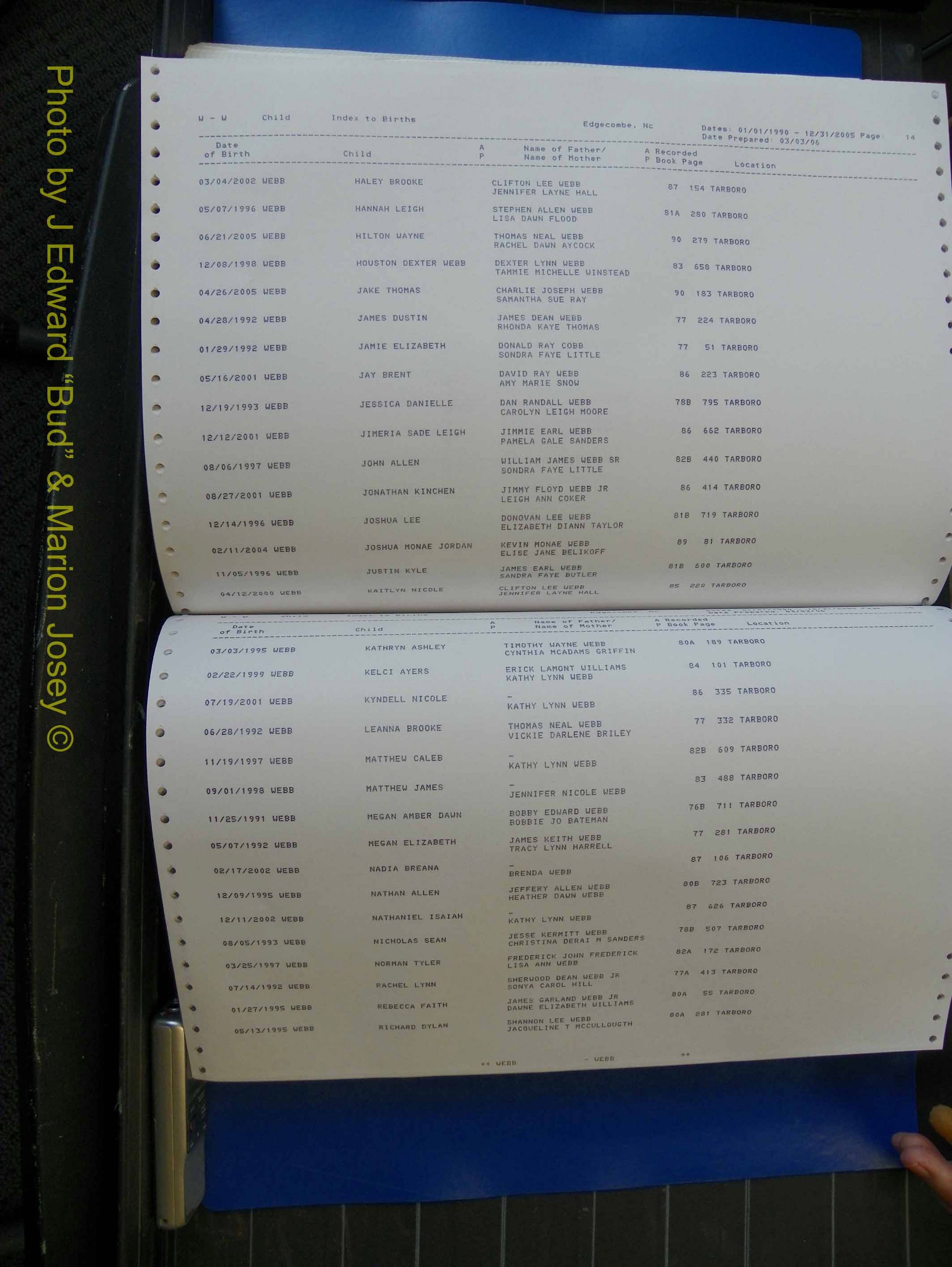 Edgecombe Births, A-Z, 1990-2005 (445).JPG