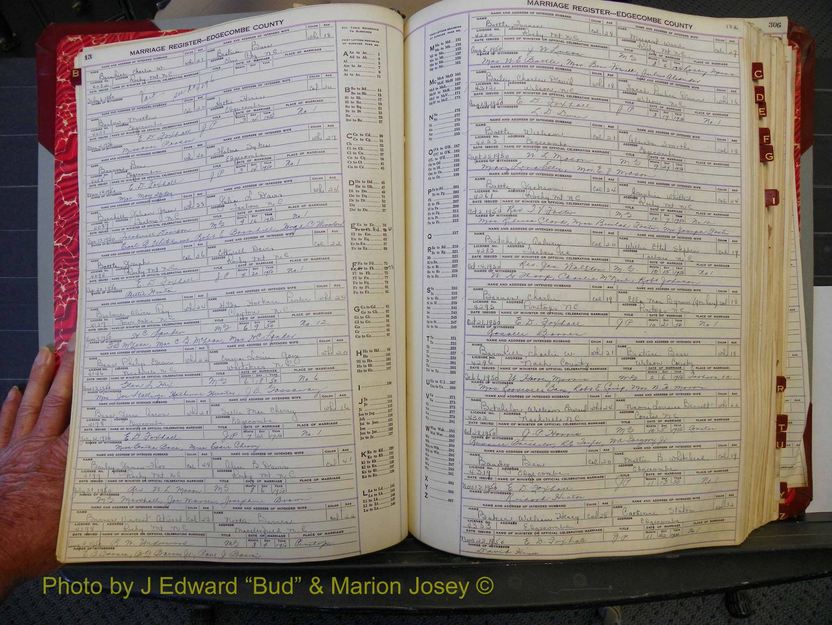Edgecombe Marriages, A-Z, 1950-1955 (107).JPG