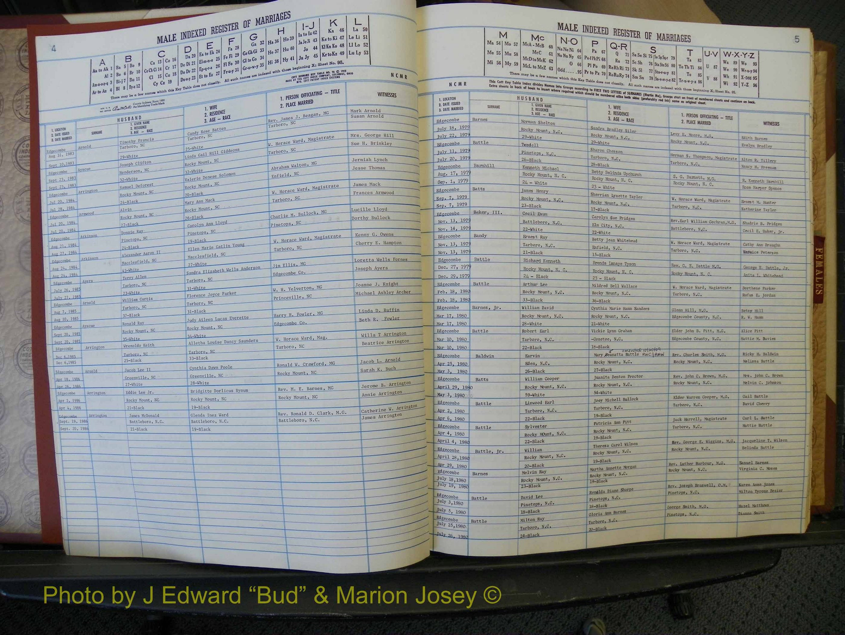 Edgecombe Marriages, A-Z, 1979-1986 (105).JPG