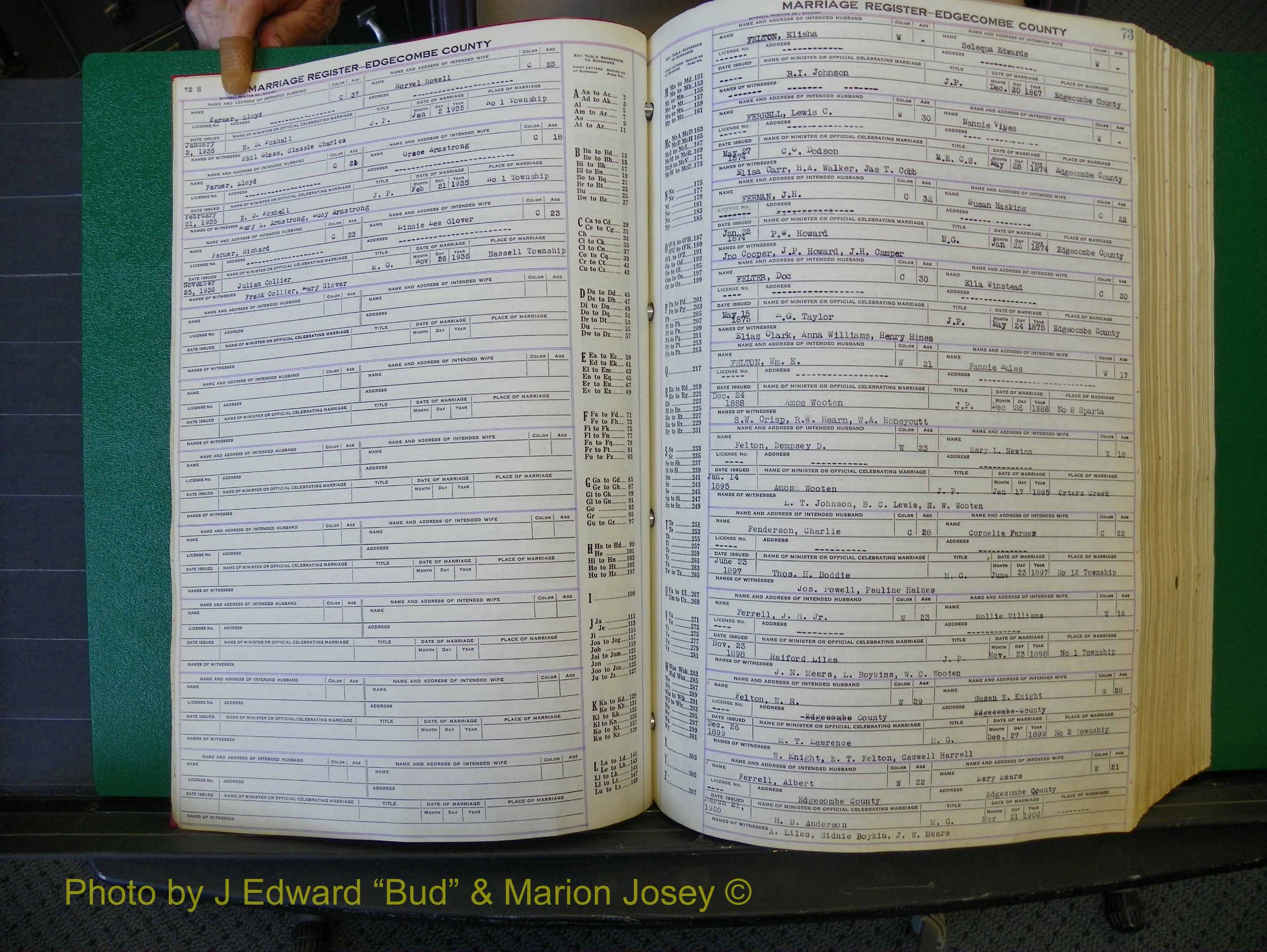 Edgecombe Marriages, F-O, 1867-1937 (106).JPG