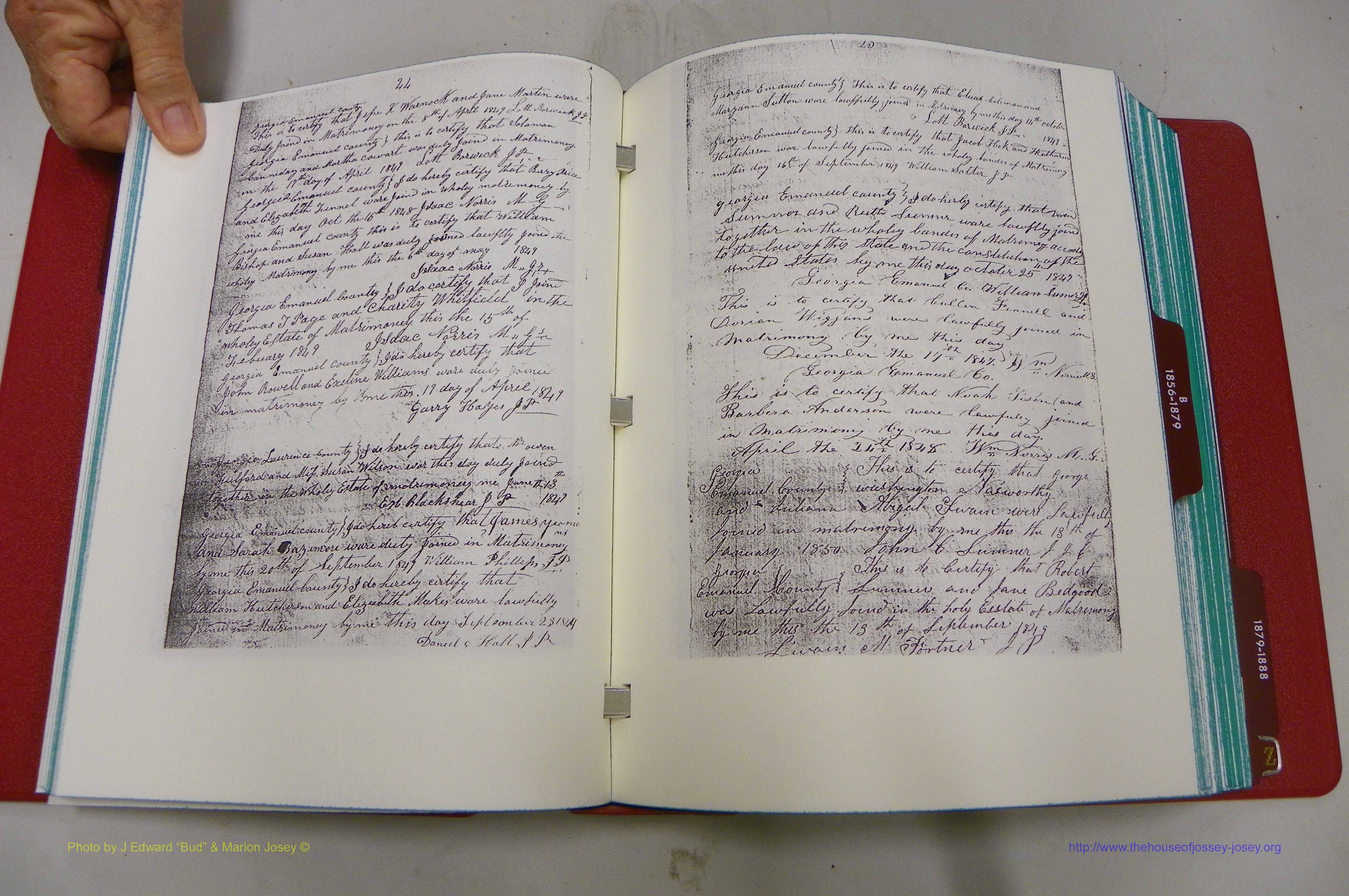 Emanuel Co, GA, Marriages Book A, 1817 - 1888, (028).JPG