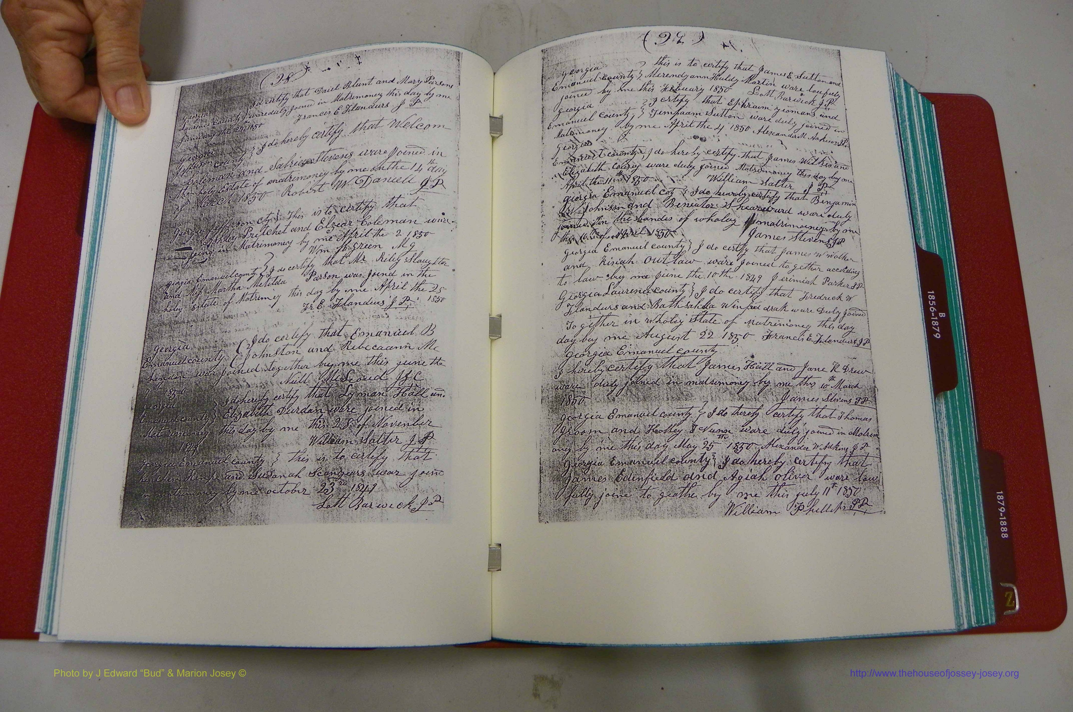 Emanuel Co, GA, Marriages Book A, 1817 - 1888, (030).JPG
