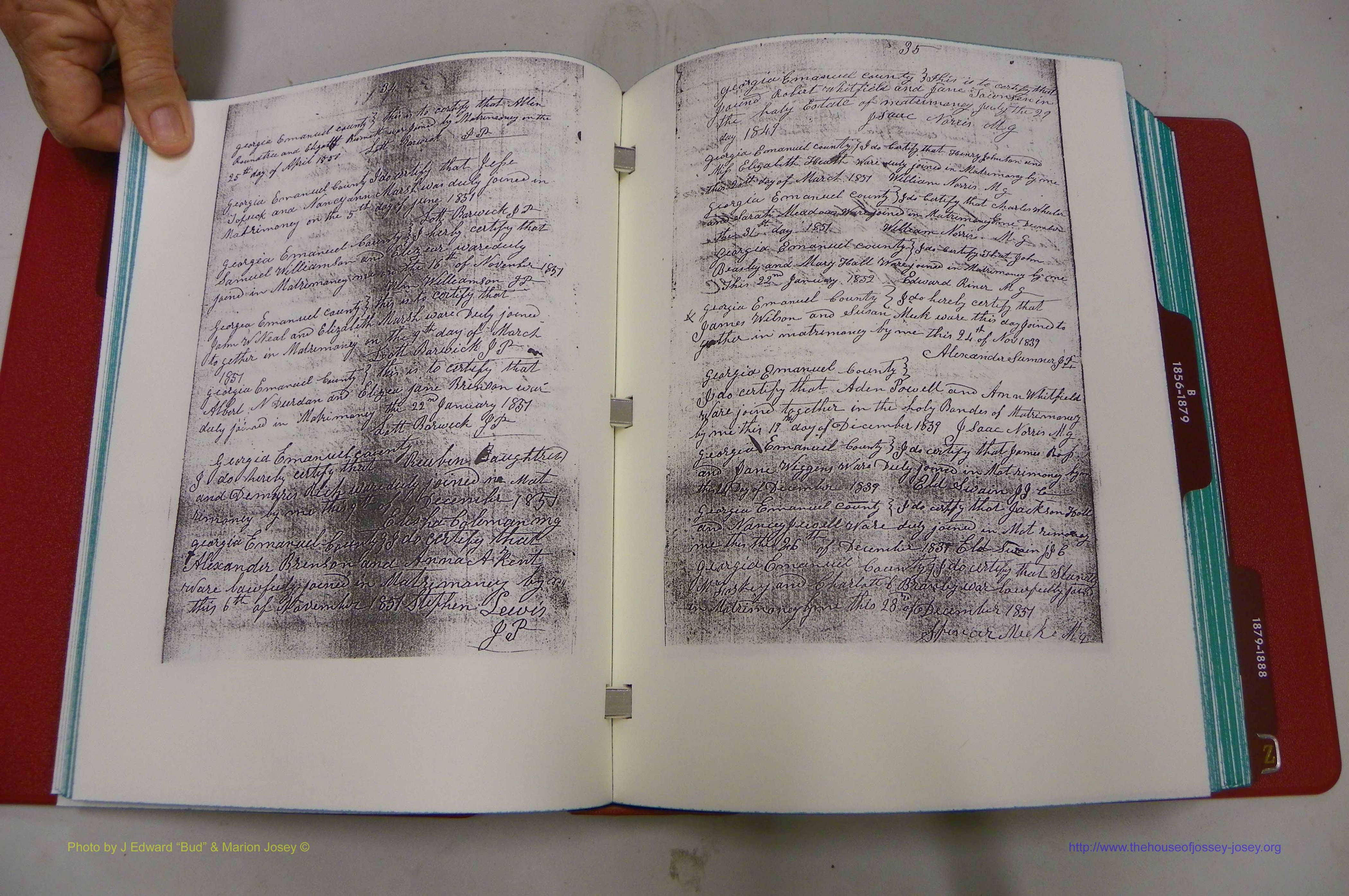 Emanuel Co, GA, Marriages Book A, 1817 - 1888, (033).JPG
