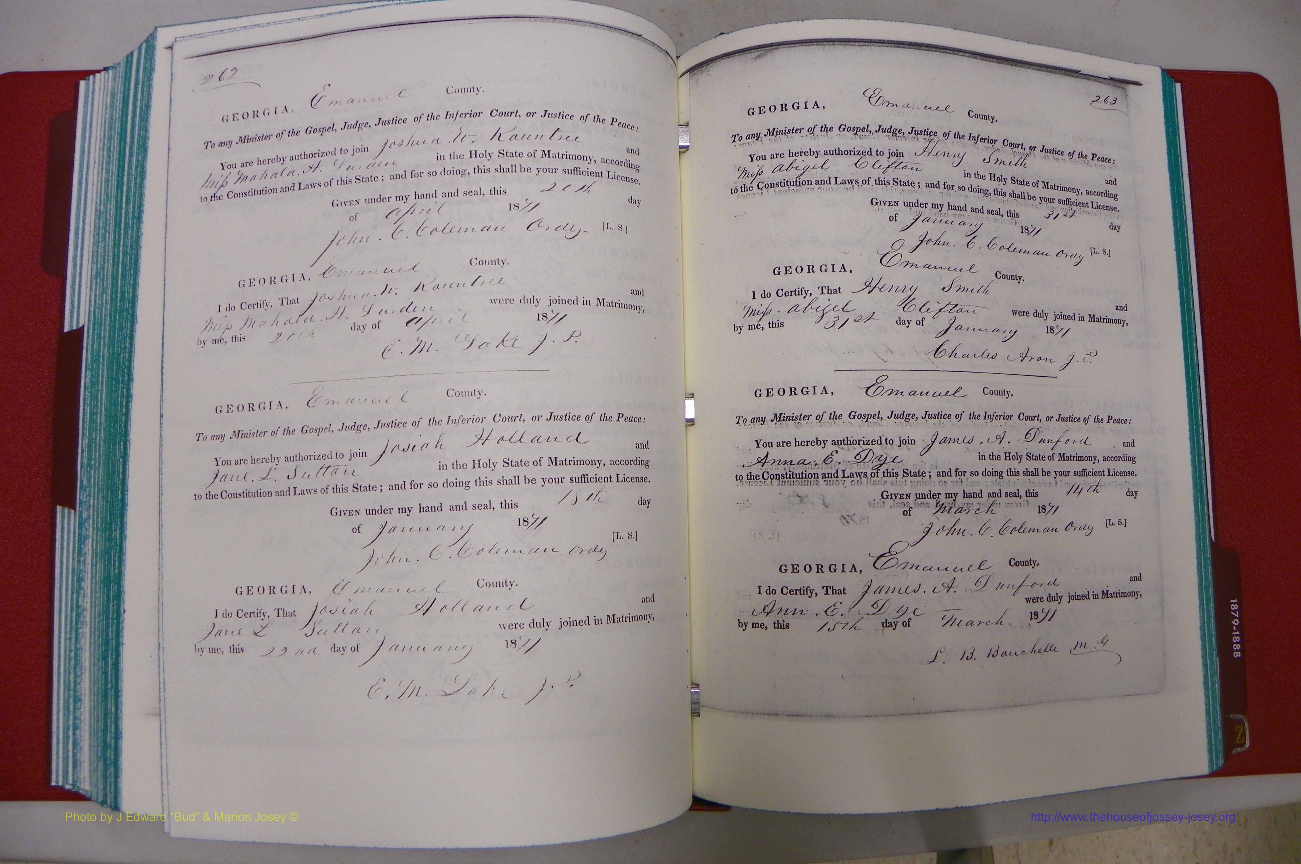 Emanuel Co, GA, Marriages Book A, 1817 - 1888, (199).JPG