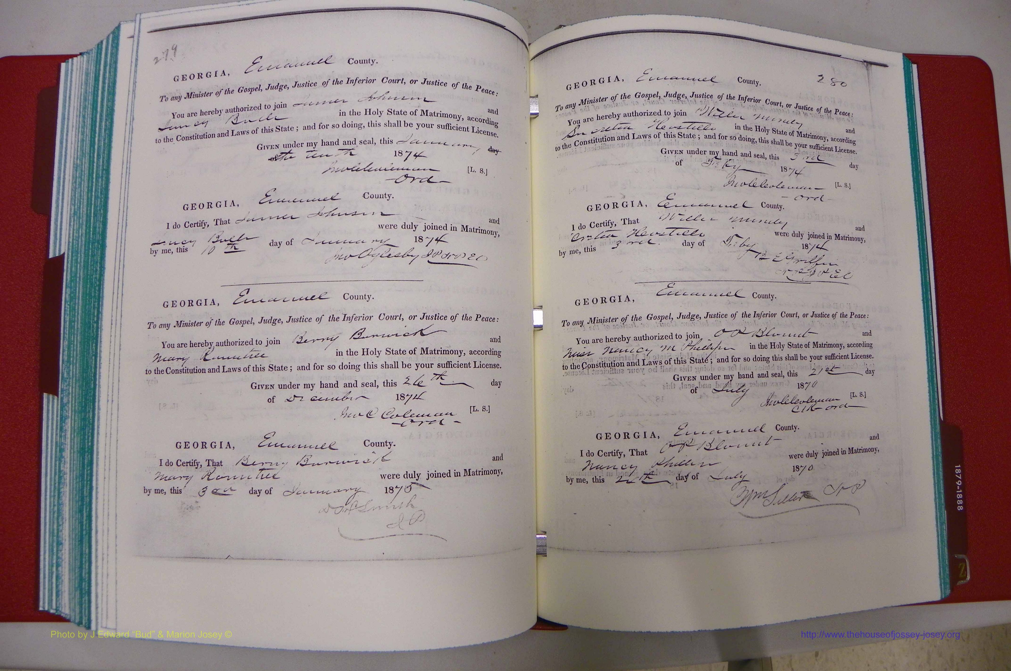 Emanuel Co, GA, Marriages Book A, 1817 - 1888, (208).JPG