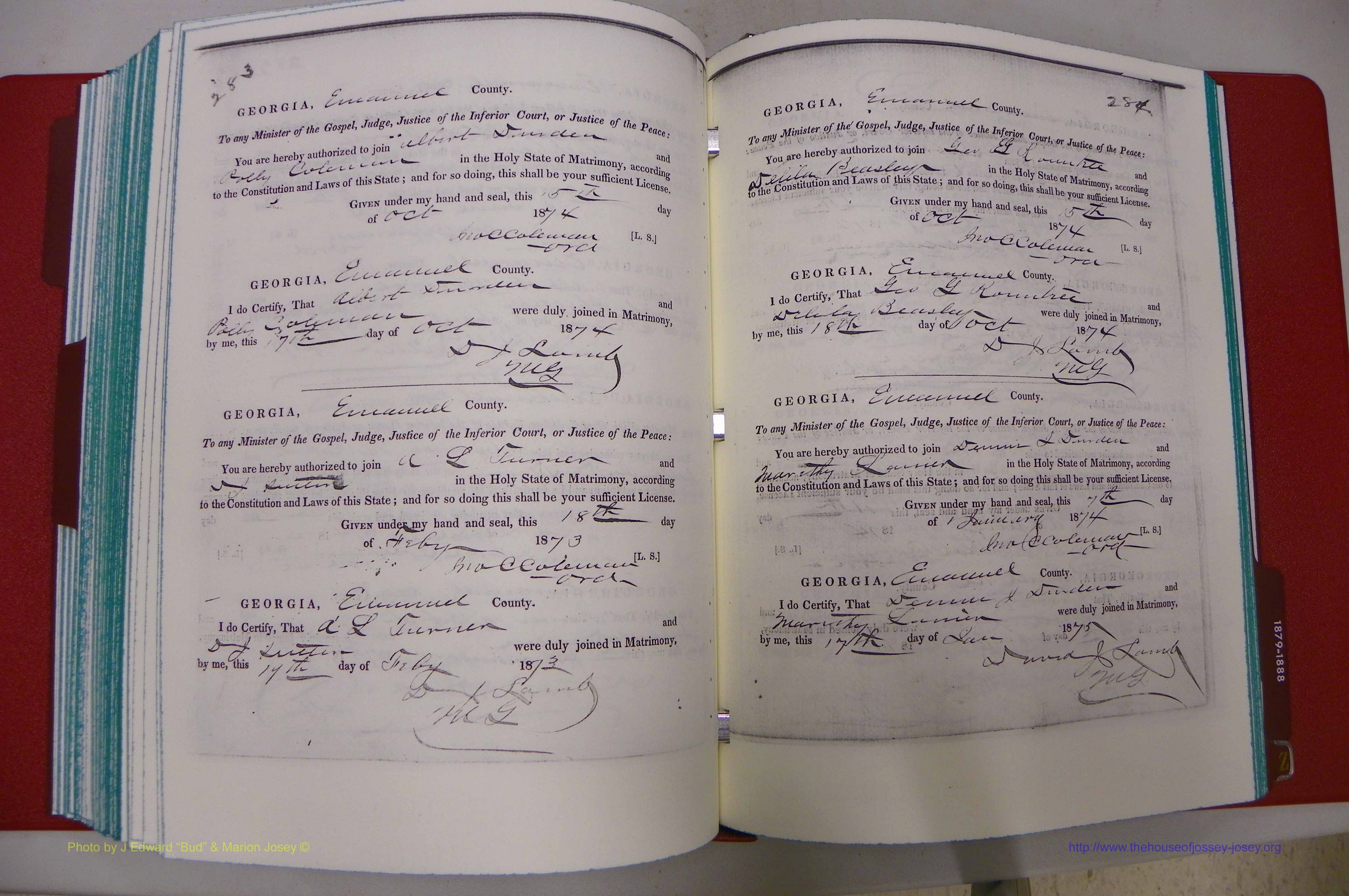 Emanuel Co, GA, Marriages Book A, 1817 - 1888, (210).JPG