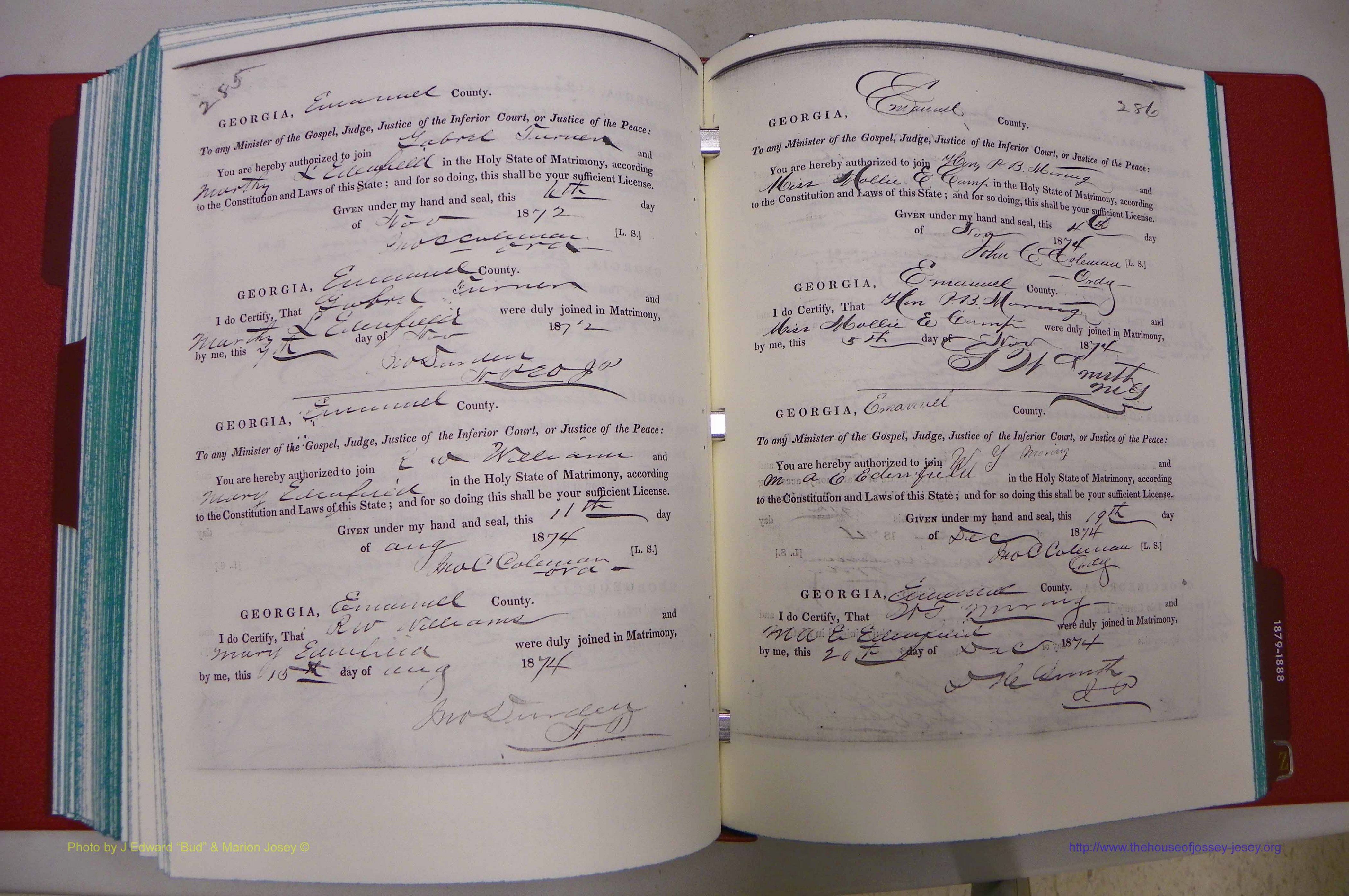 Emanuel Co, GA, Marriages Book A, 1817 - 1888, (211).JPG