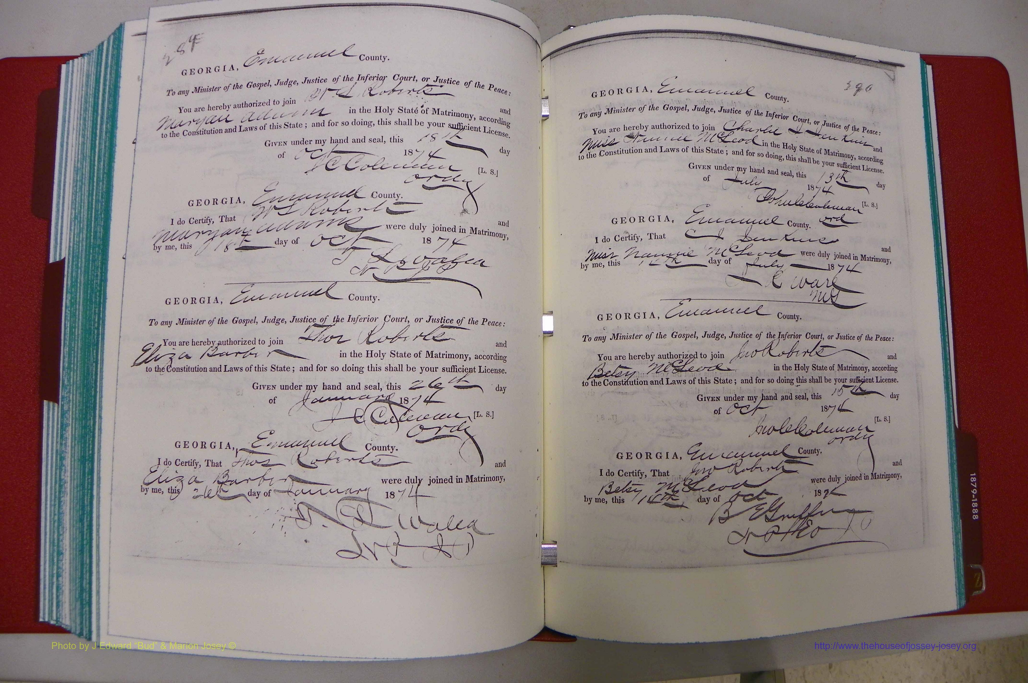 Emanuel Co, GA, Marriages Book A, 1817 - 1888, (213).JPG