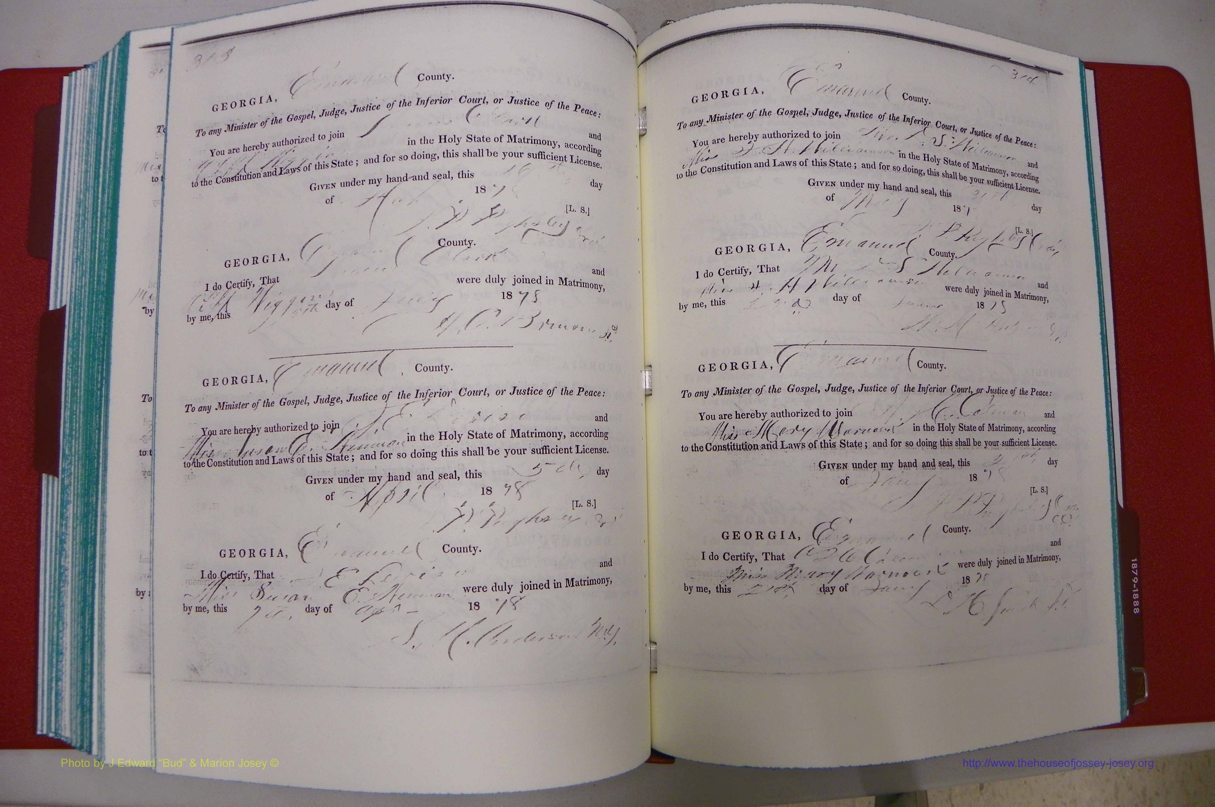 Emanuel Co, GA, Marriages Book A, 1817 - 1888, (224).JPG
