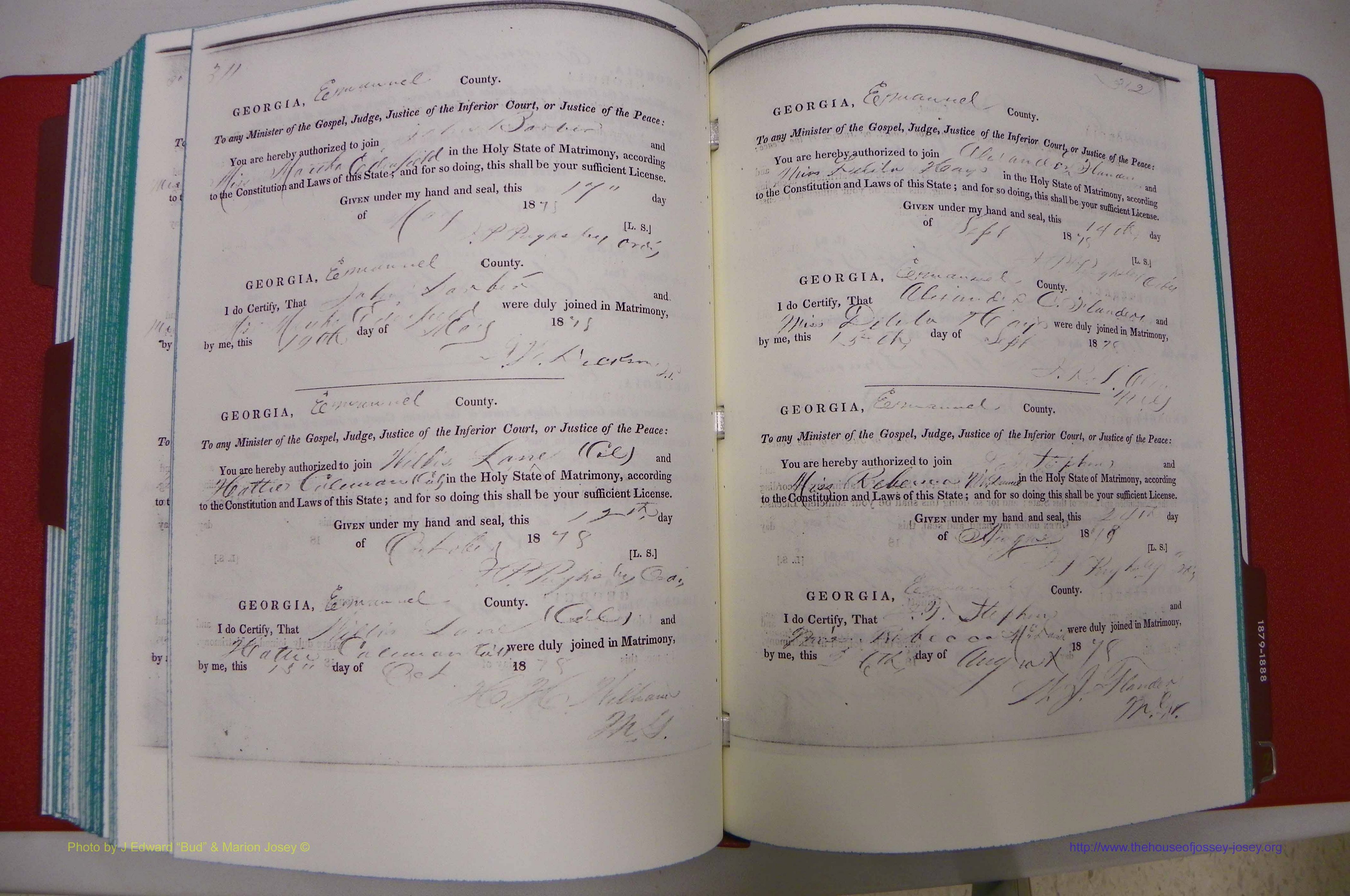 Emanuel Co, GA, Marriages Book A, 1817 - 1888, (225).JPG