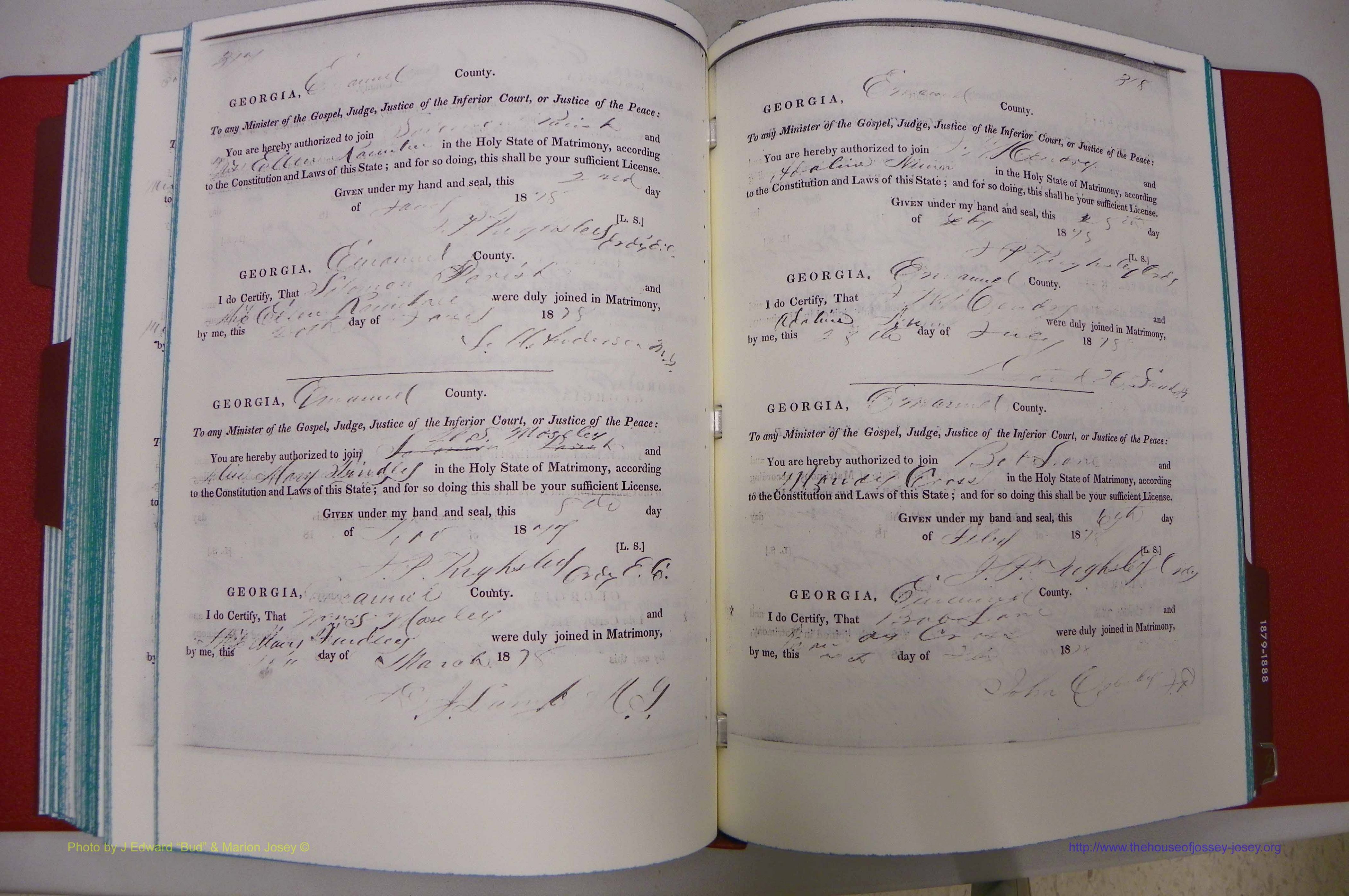 Emanuel Co, GA, Marriages Book A, 1817 - 1888, (227).JPG