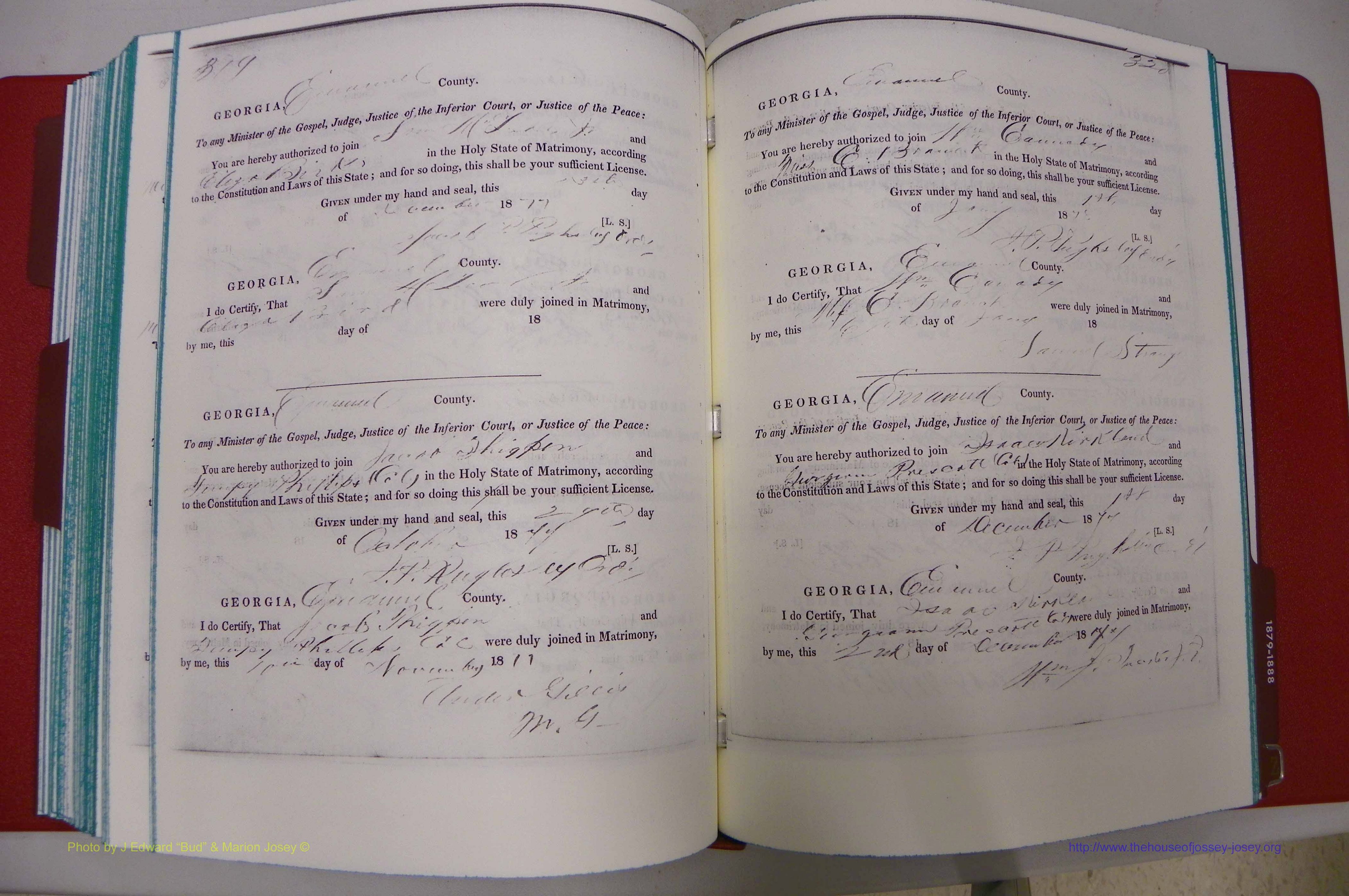 Emanuel Co, GA, Marriages Book A, 1817 - 1888, (228).JPG