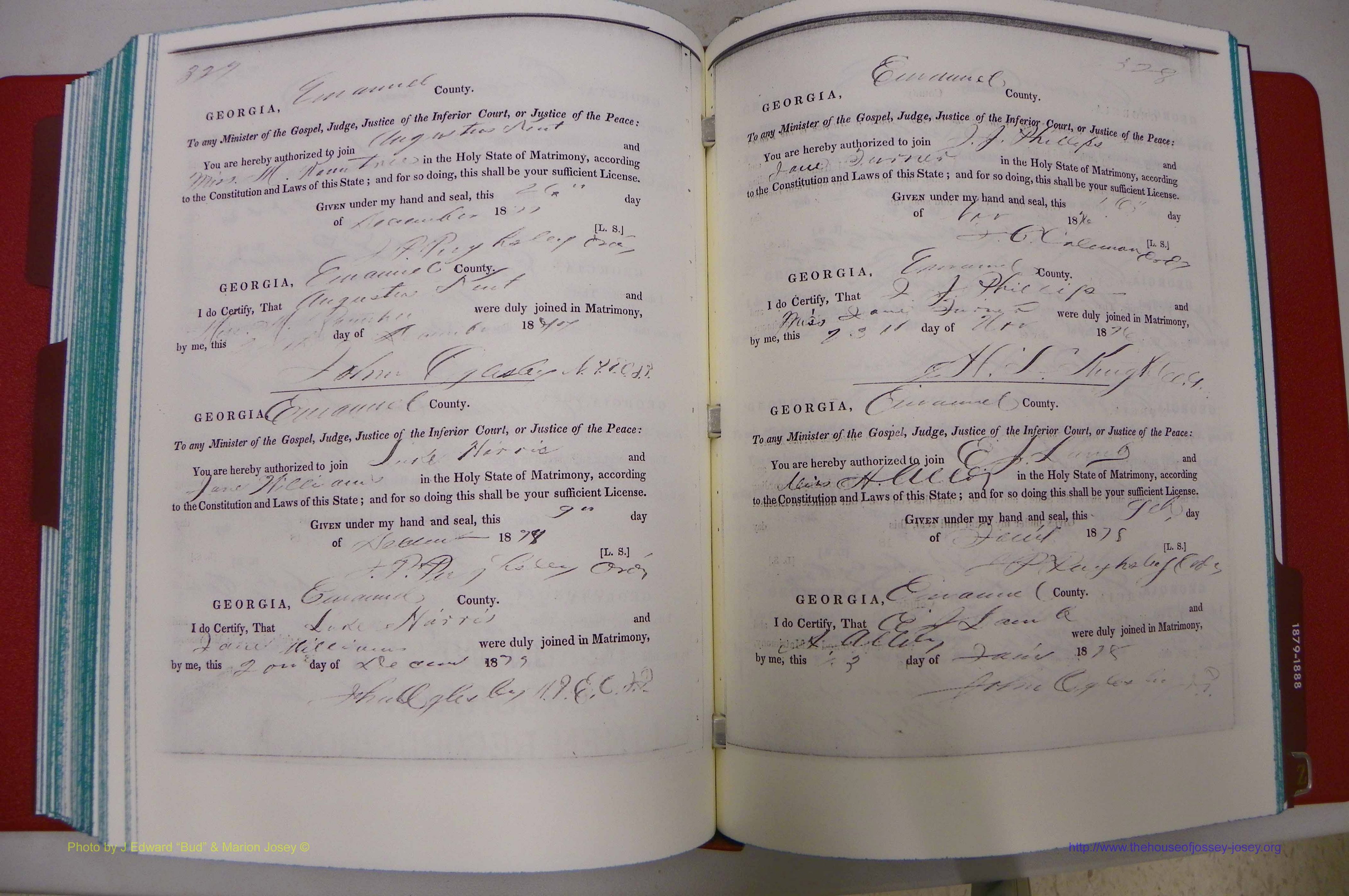 Emanuel Co, GA, Marriages Book A, 1817 - 1888, (232).JPG
