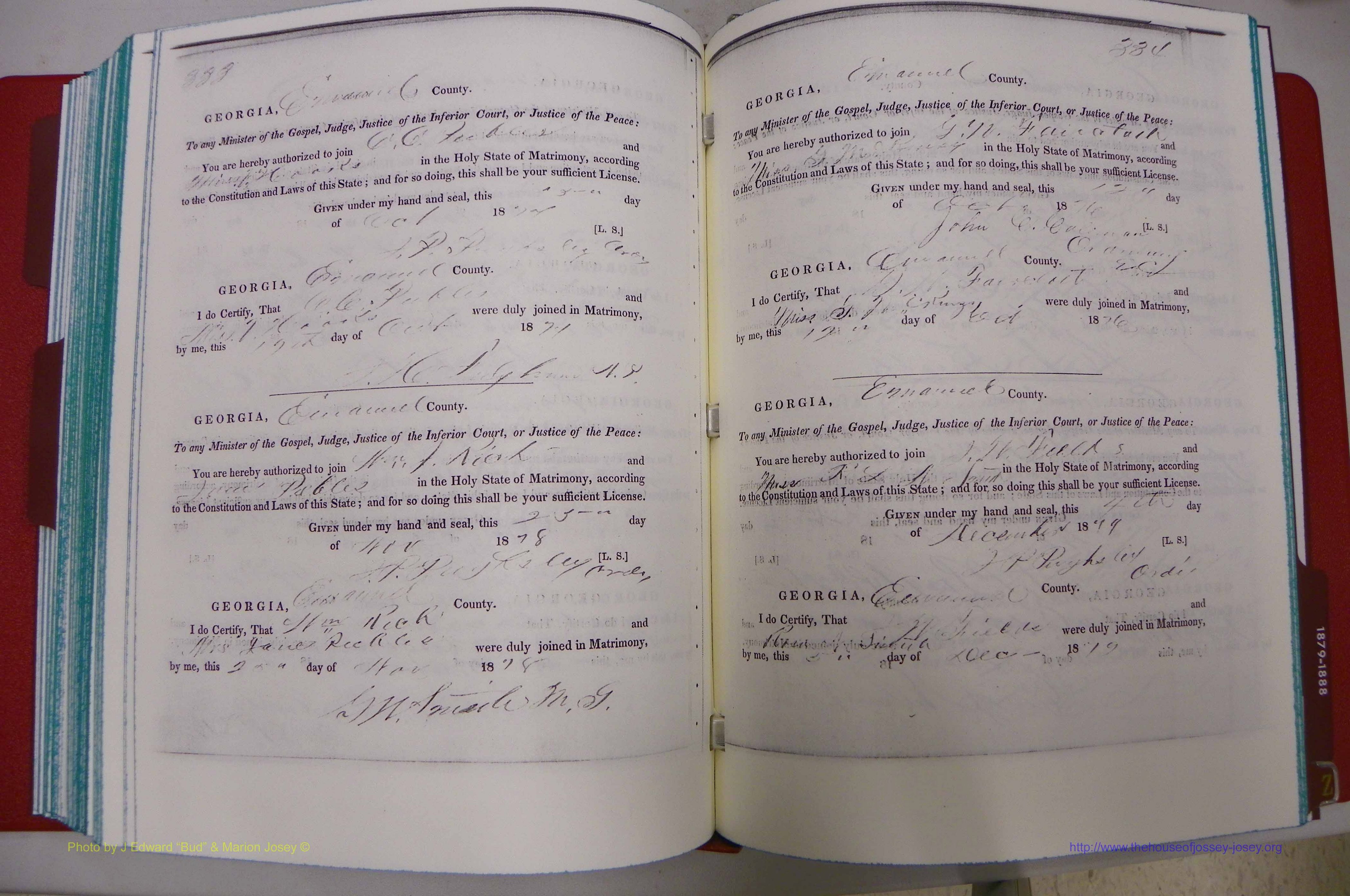 Emanuel Co, GA, Marriages Book A, 1817 - 1888, (235).JPG
