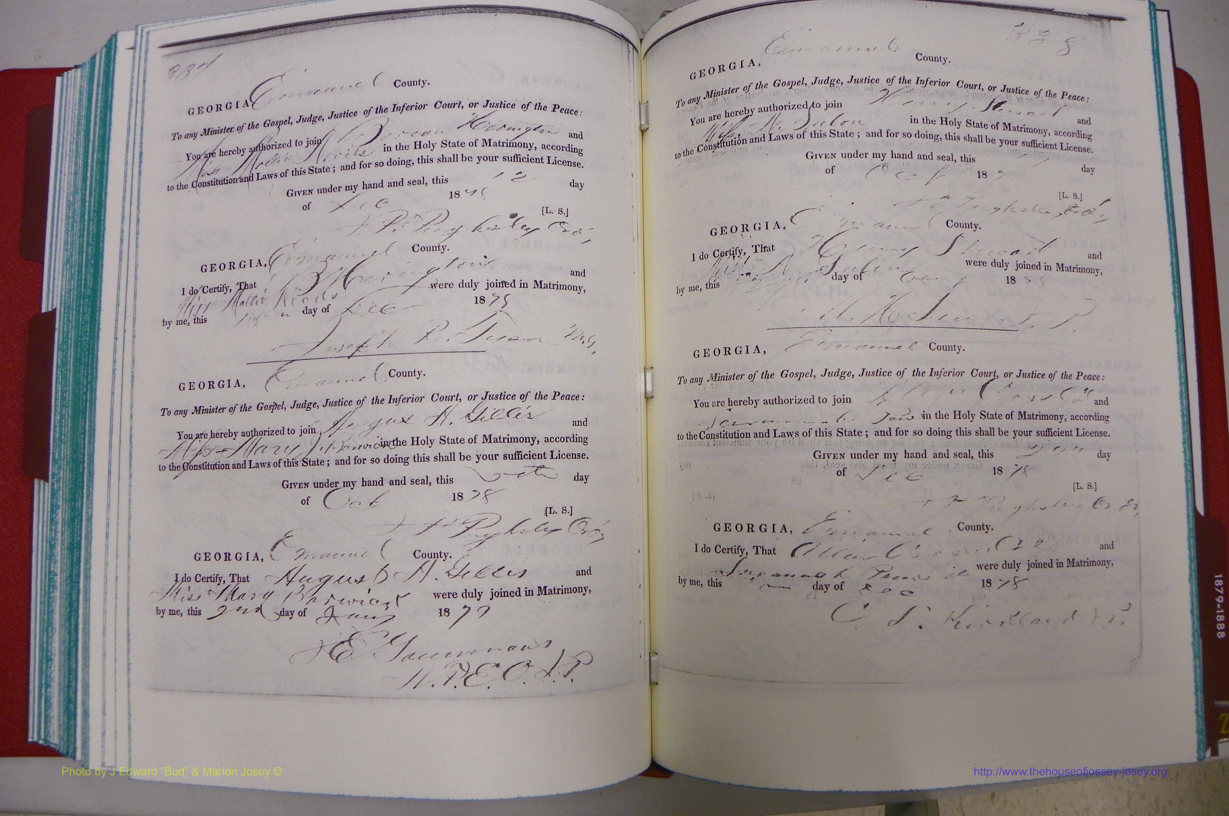 Emanuel Co, GA, Marriages Book A, 1817 - 1888, (237).JPG