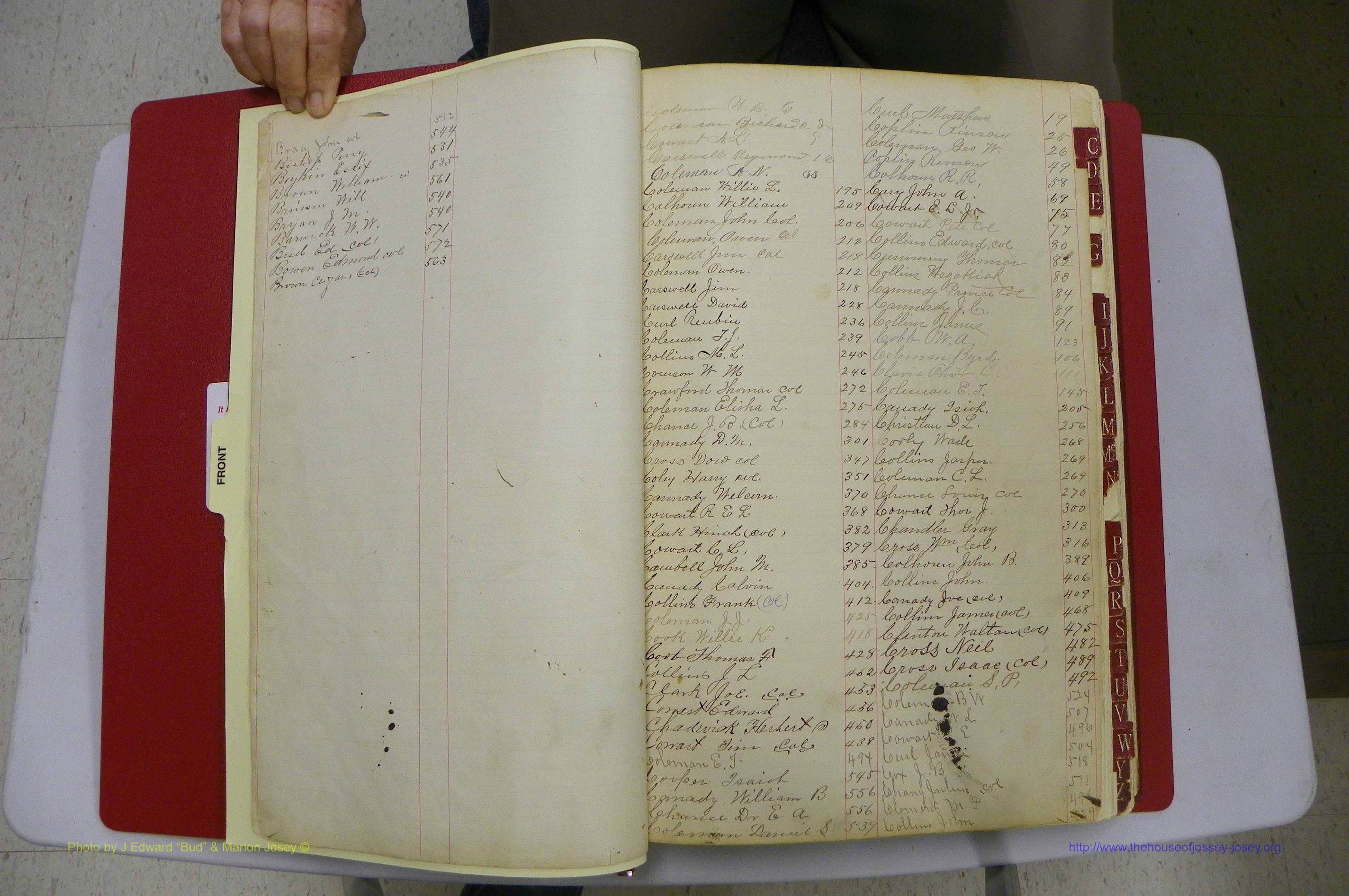 Emanuel Co, GA, Marriages Book B, 1887 - 1895, Index B03 & C01.JPG