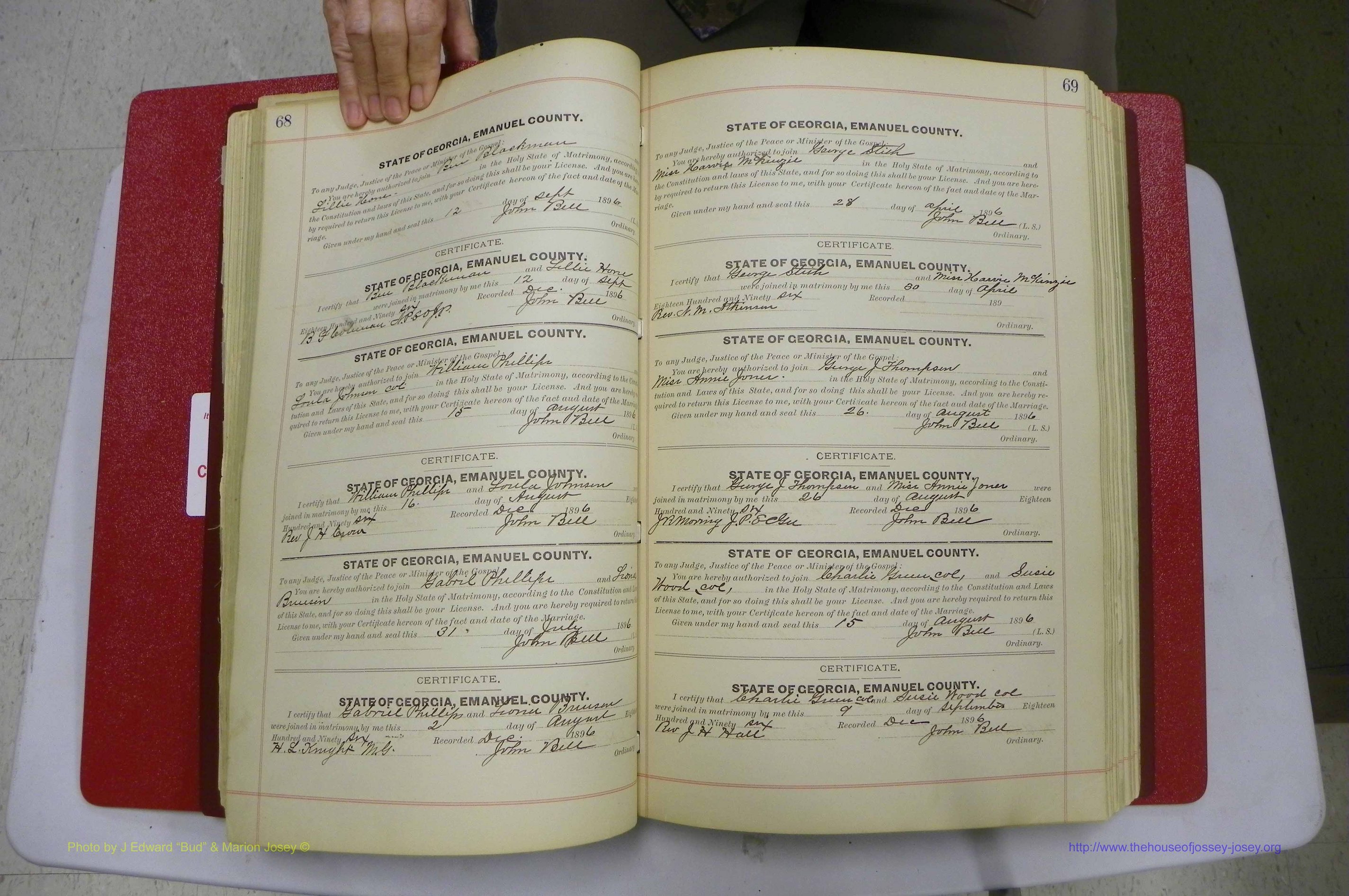 Emanuel Co, GA, Marriages Book C, 1896 - 1903, P 068-069.JPG