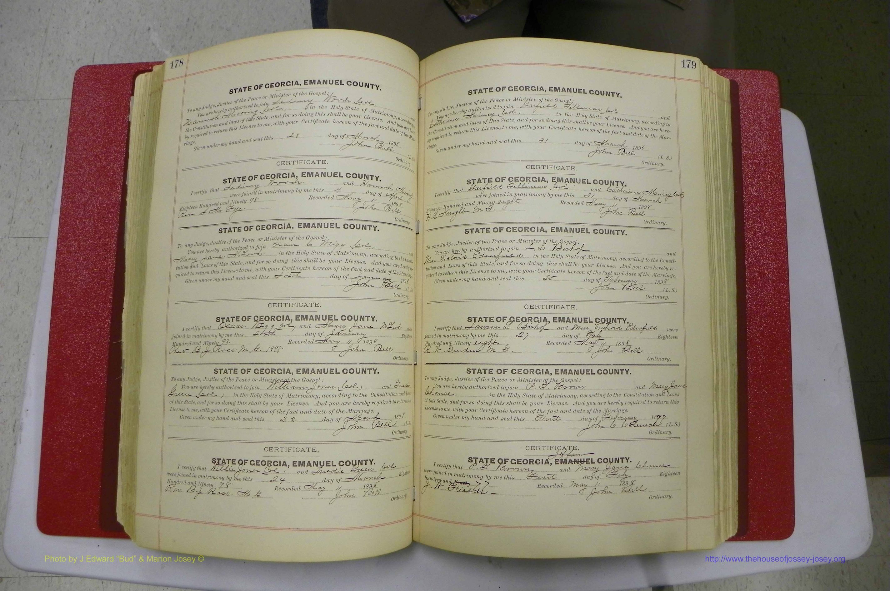 Emanuel Co, GA, Marriages Book C, 1896 - 1903, P 178-179.JPG