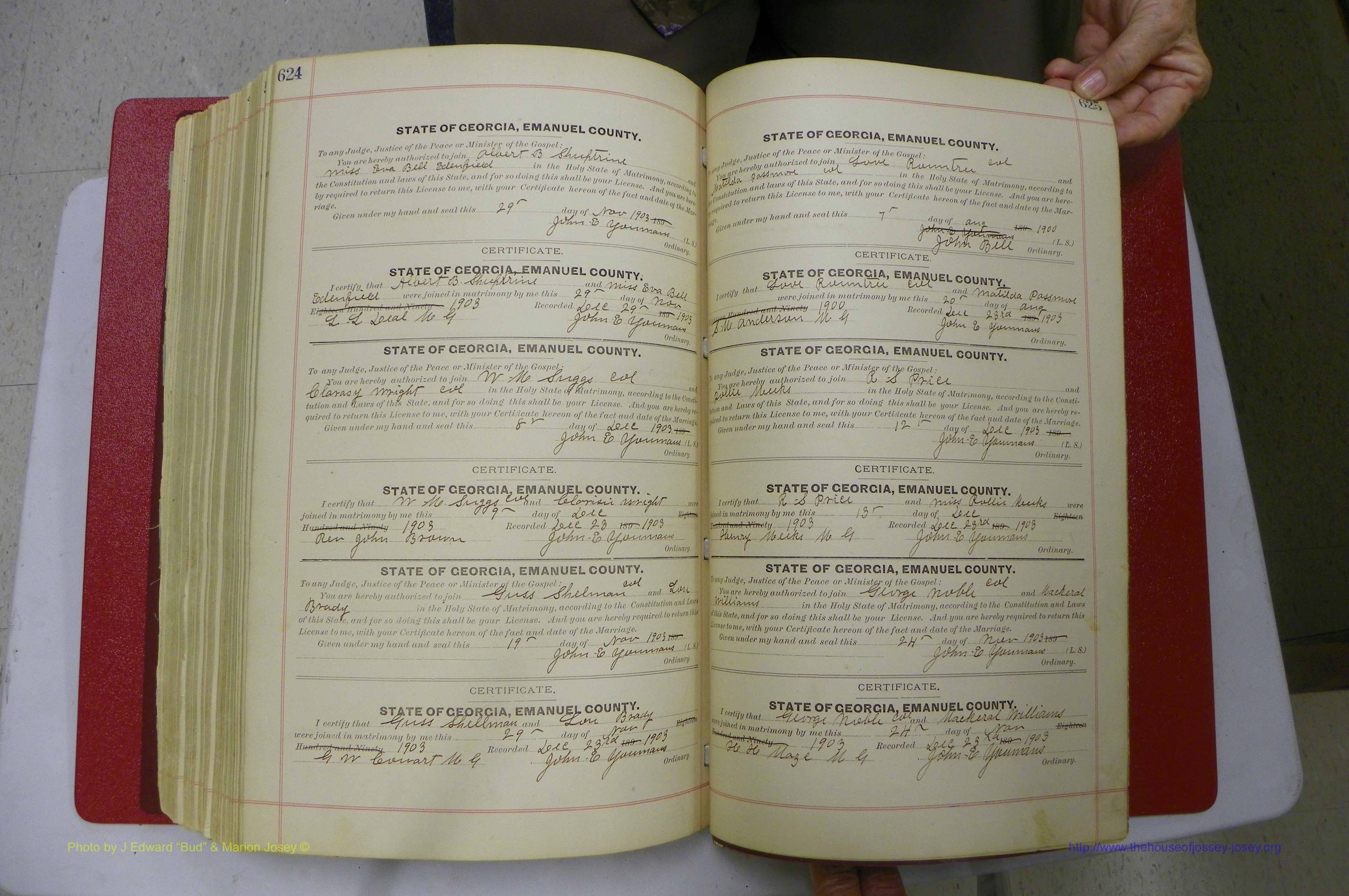 Emanuel Co, GA, Marriages Book C, 1896 - 1903, P 624-624.JPG