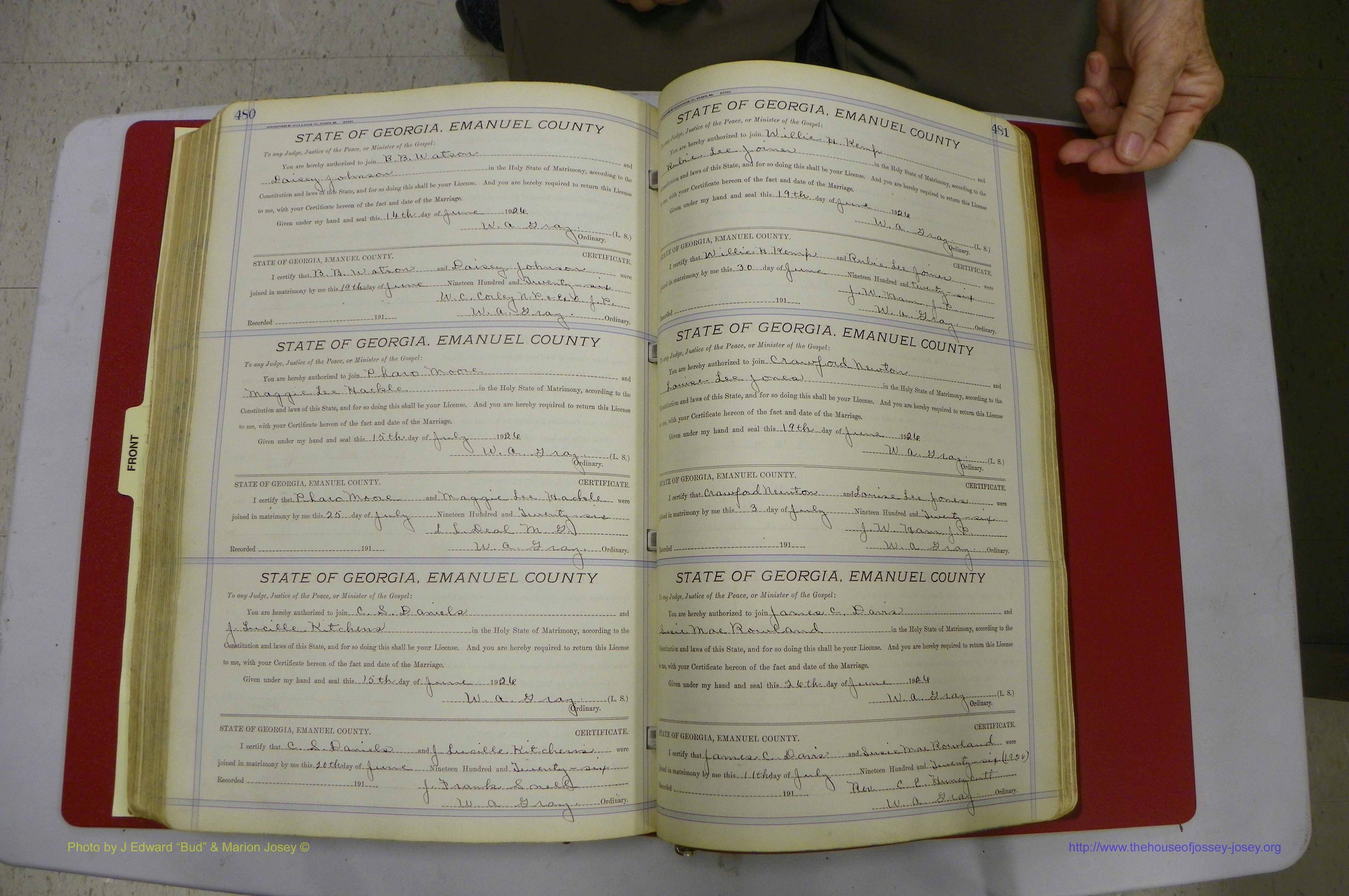 Emanuel Co, GA, Marriages Book E, 1915 - 1928, P 480-481.JPG