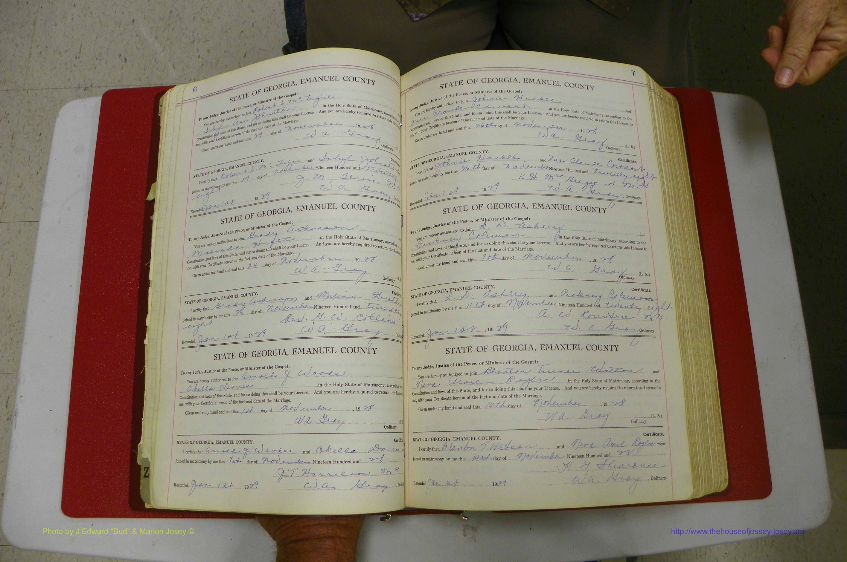 Emanuel Co, GA, Marriages Book G, 1928 - 1940, White, P 006-007.JPG