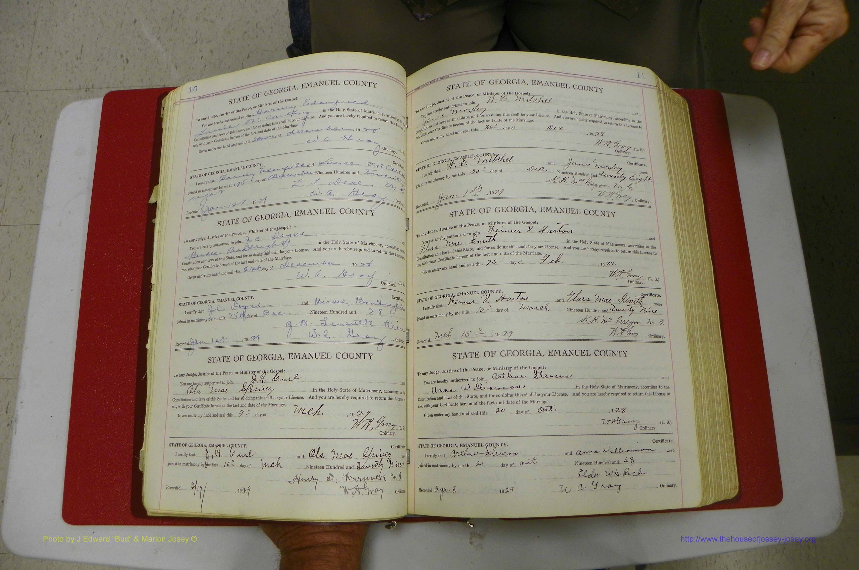 Emanuel Co, GA, Marriages Book G, 1928 - 1940, White, P 010-011.JPG