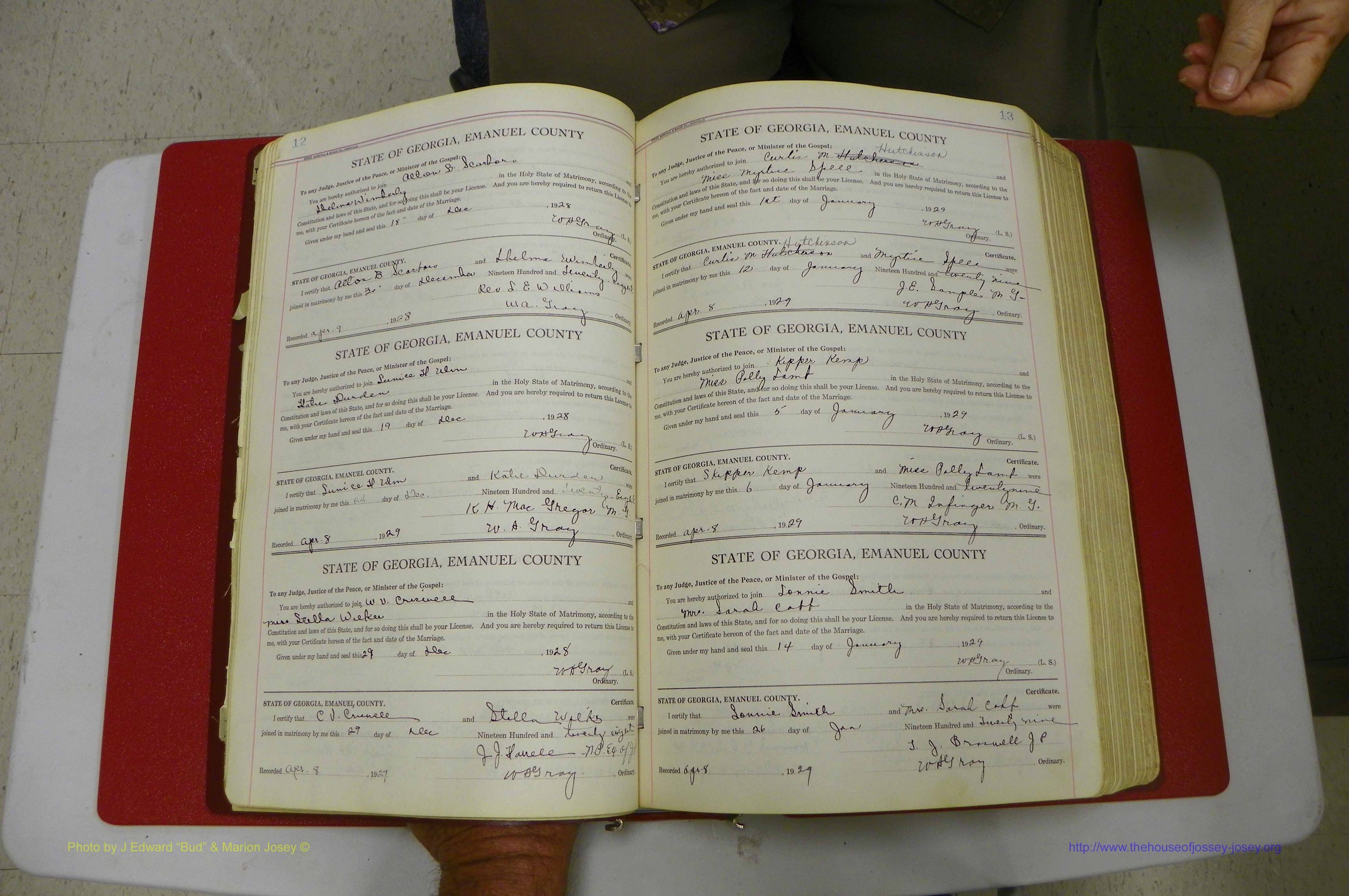 Emanuel Co, GA, Marriages Book G, 1928 - 1940, White, P 012-013.JPG