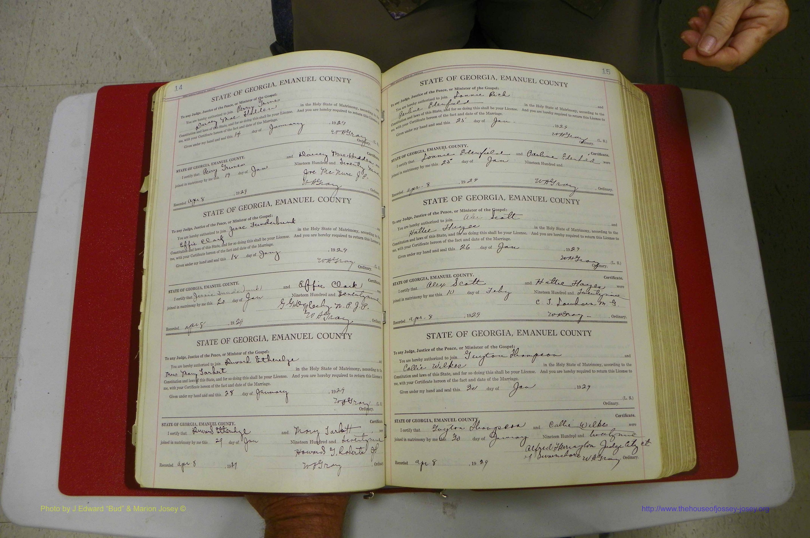 Emanuel Co, GA, Marriages Book G, 1928 - 1940, White, P 014-015.JPG