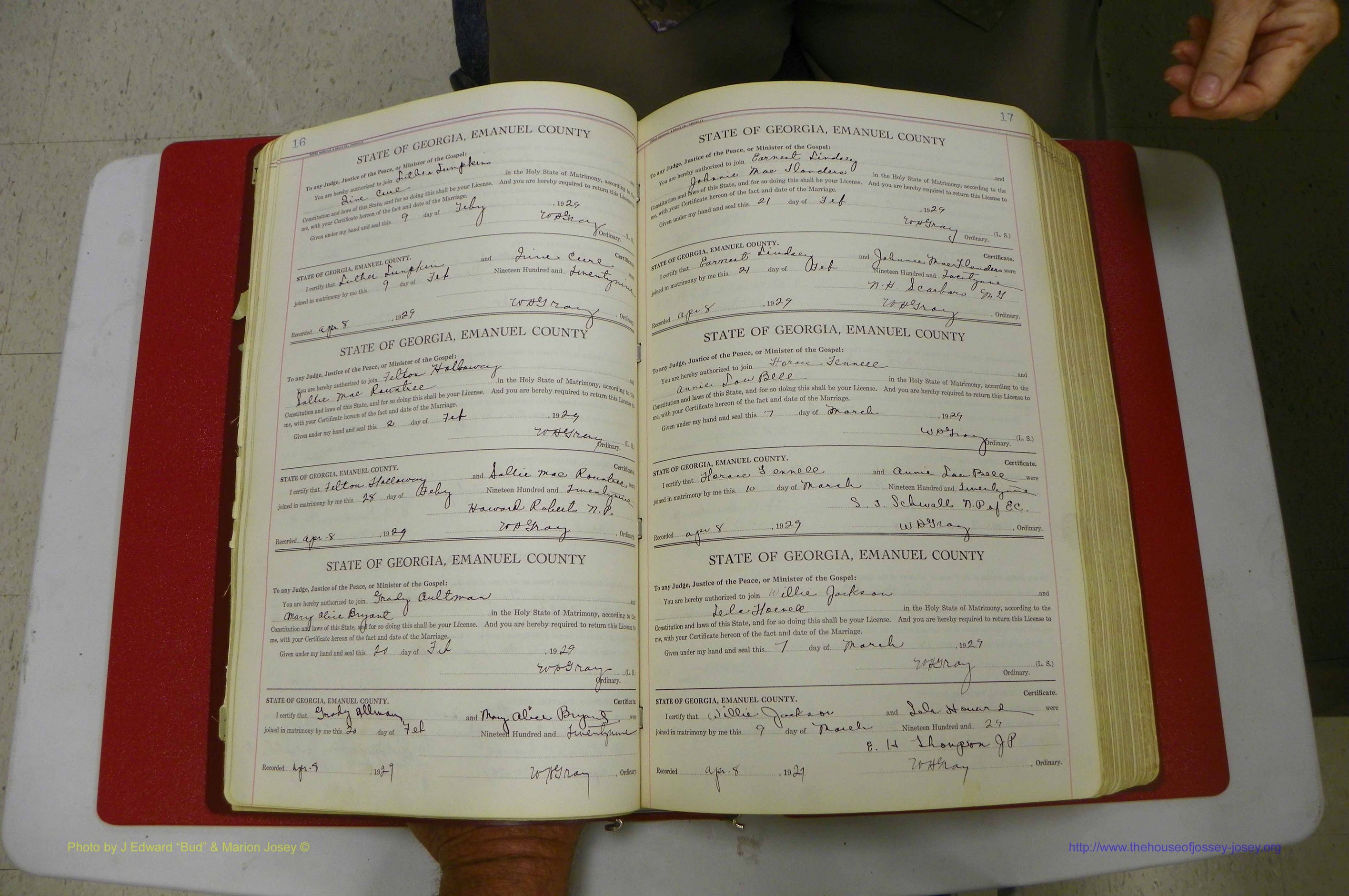 Emanuel Co, GA, Marriages Book G, 1928 - 1940, White, P 016-017.JPG