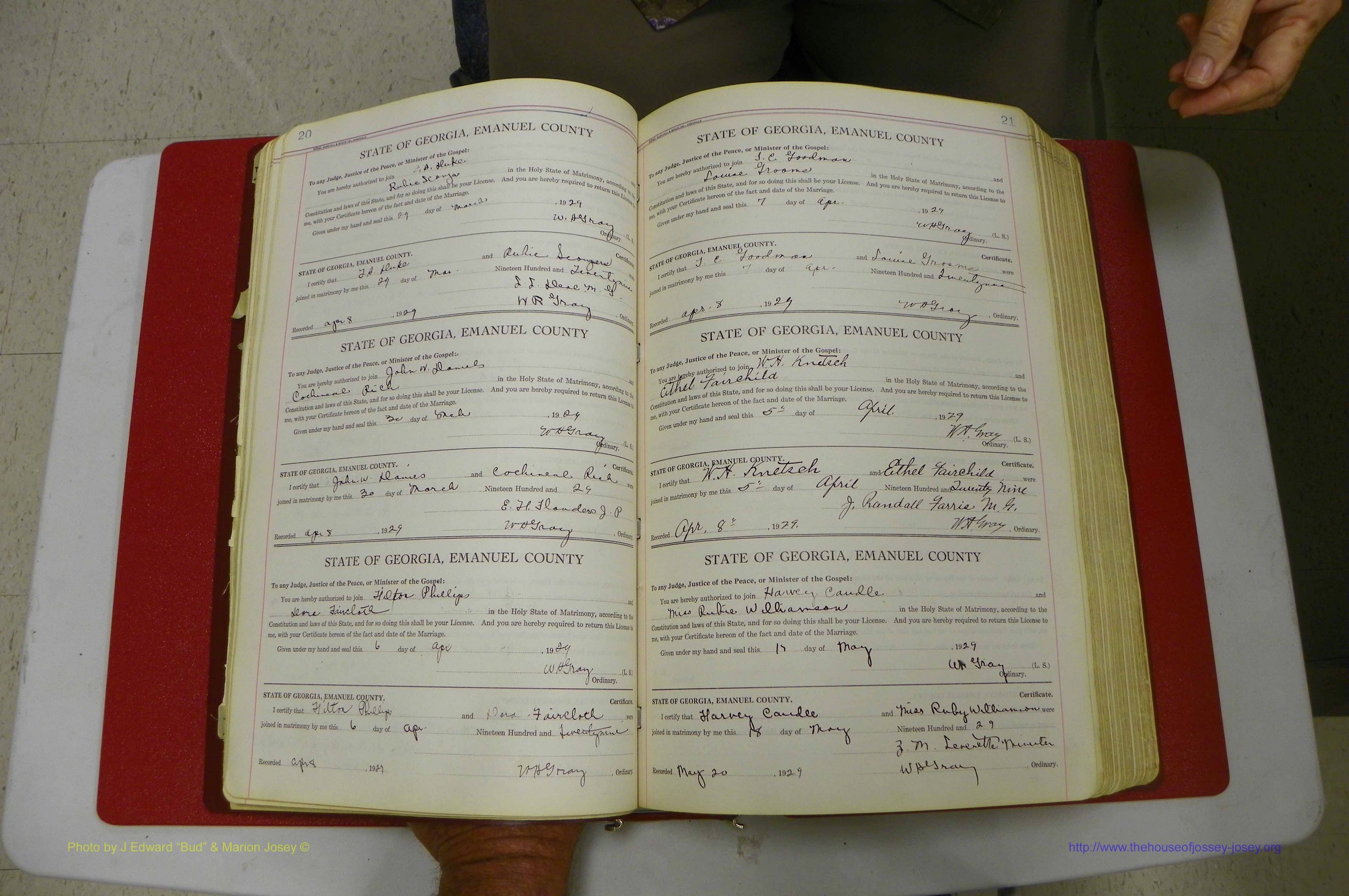 Emanuel Co, GA, Marriages Book G, 1928 - 1940, White, P 020-021.JPG