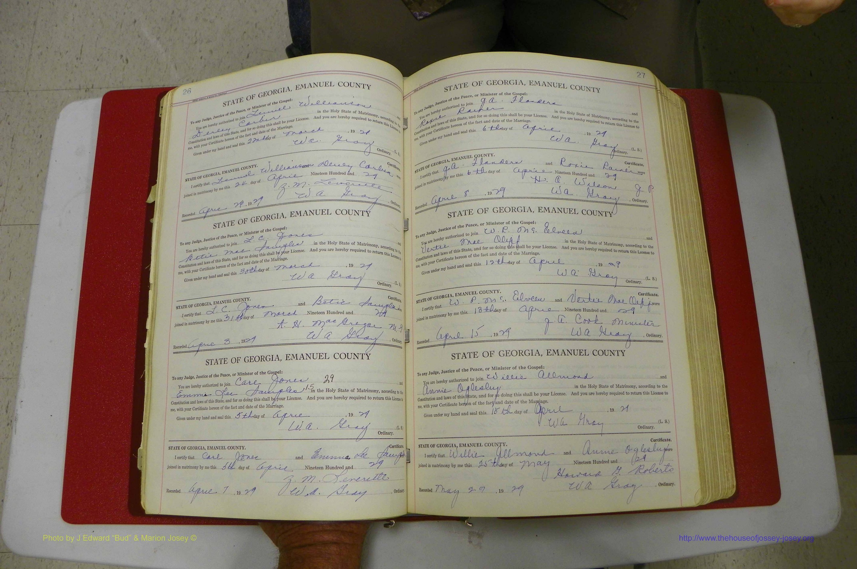 Emanuel Co, GA, Marriages Book G, 1928 - 1940, White, P 026-027.JPG