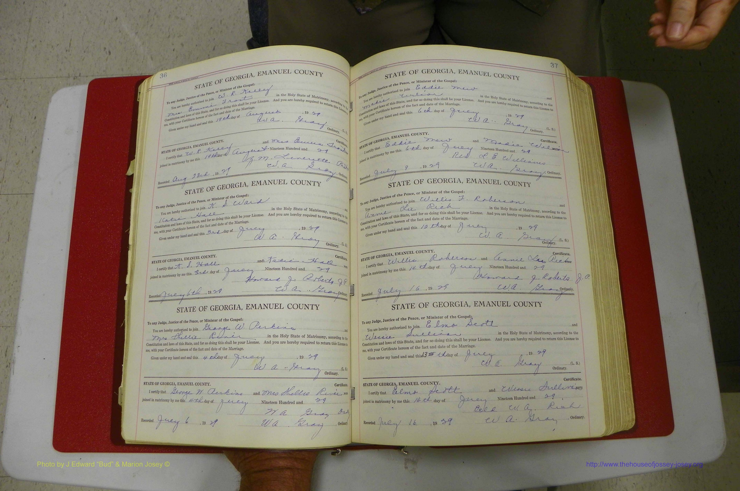 Emanuel Co, GA, Marriages Book G, 1928 - 1940, White, P 036-037.JPG